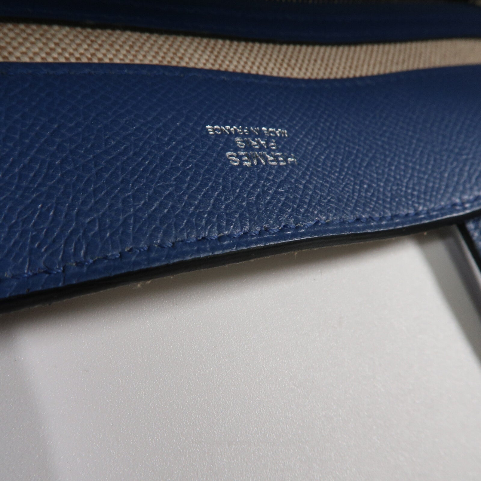 HERMES 麂皮/Epsom皮革Maxibox Cabas 30手挽袋Blue Agate/Cardamome