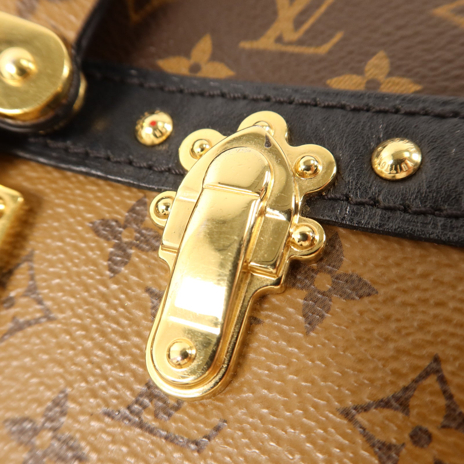LOUIS VUITTON 【激減優惠】Monogram Reverse Trunk Clutch金扣肩背袋