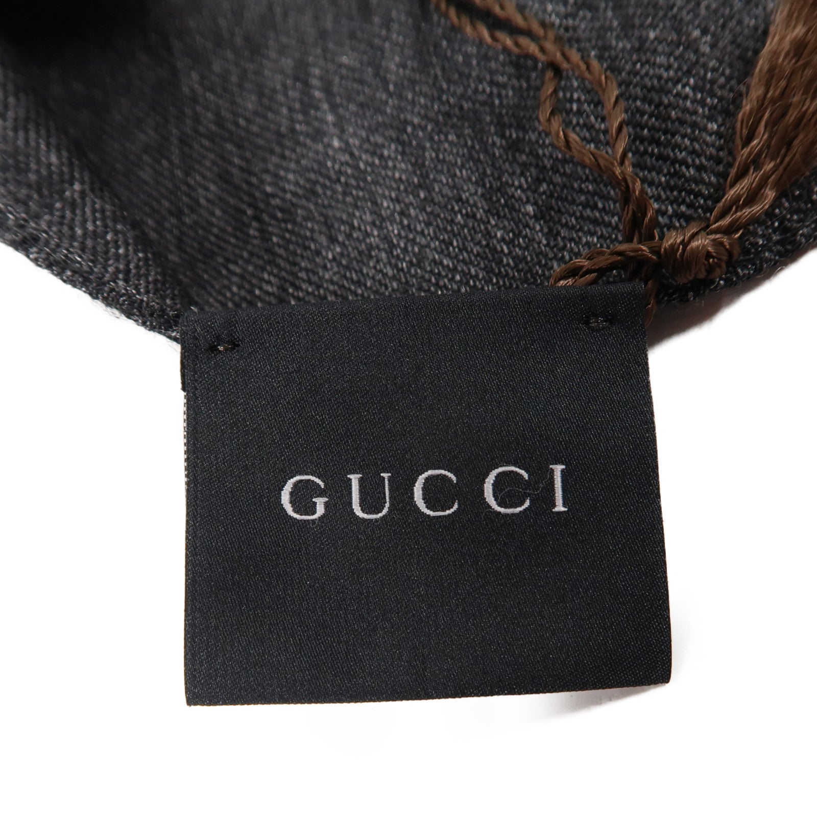 GUCCI 絲質/羊毛Muffler圍巾黑色