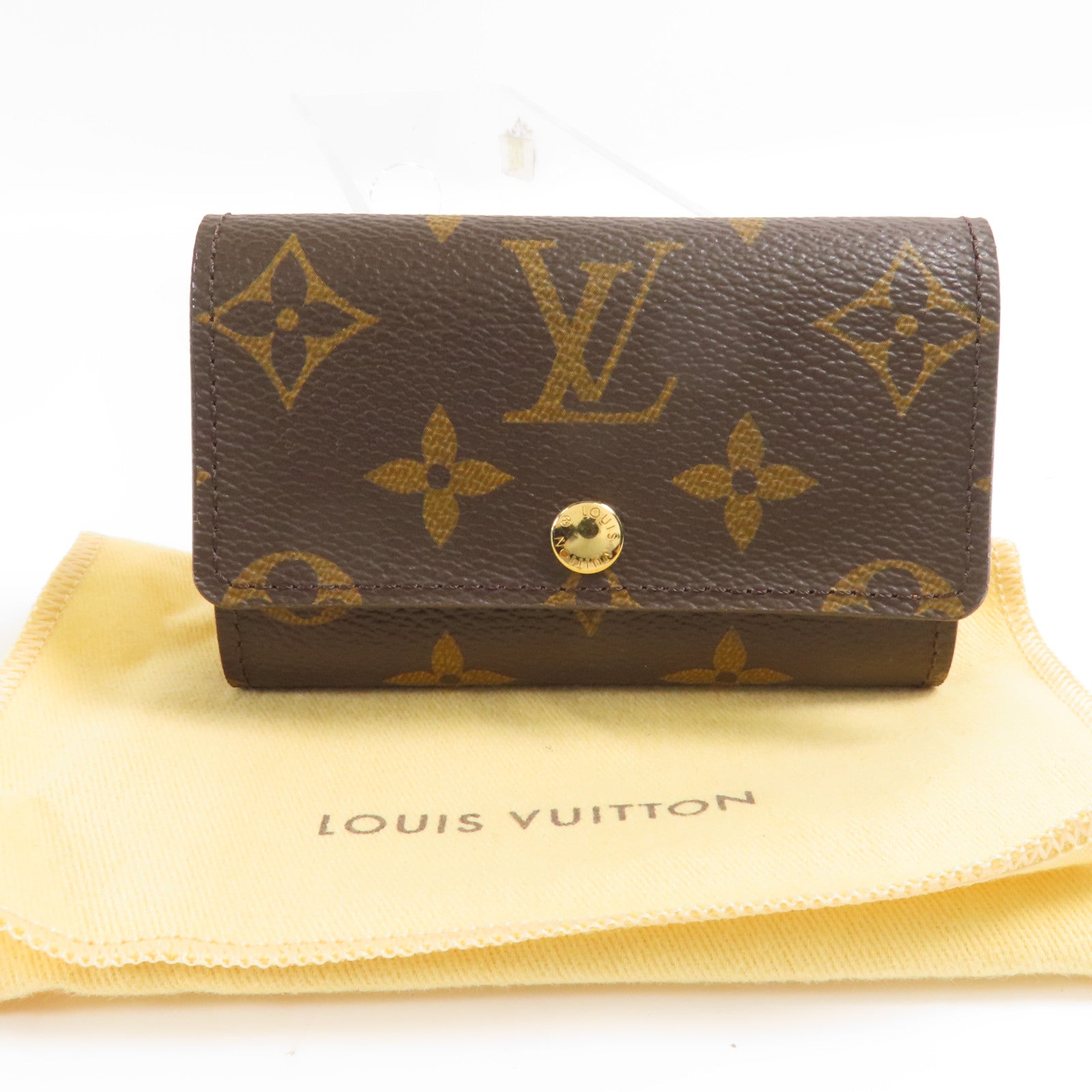 LOUIS VUITTON Monogram 6 Key Holder金扣鎖匙包棕色