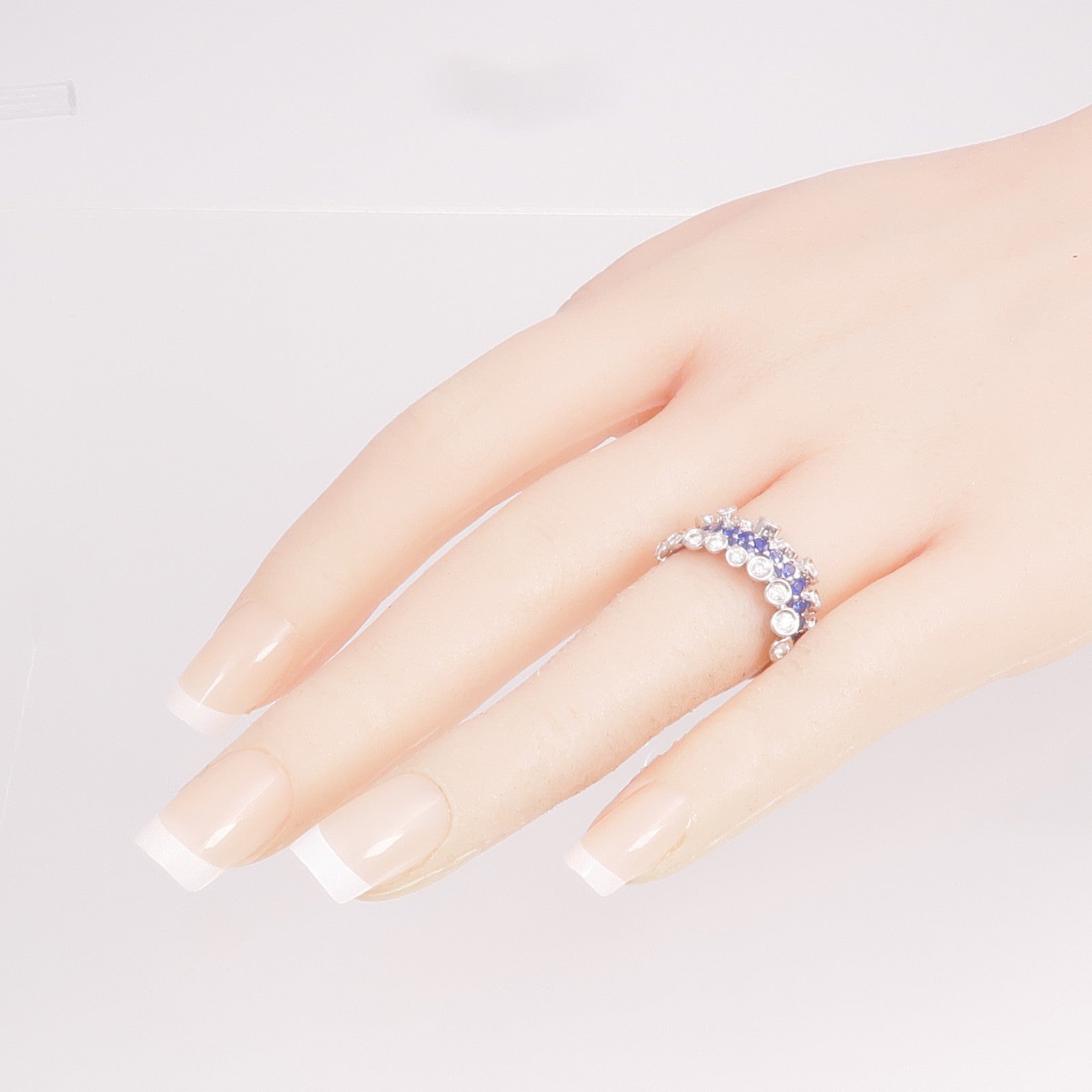 JEWELRY 【激減優惠】18K白金Diamond Sapphire Ring鑽石/藍寶石戒指US#6.25