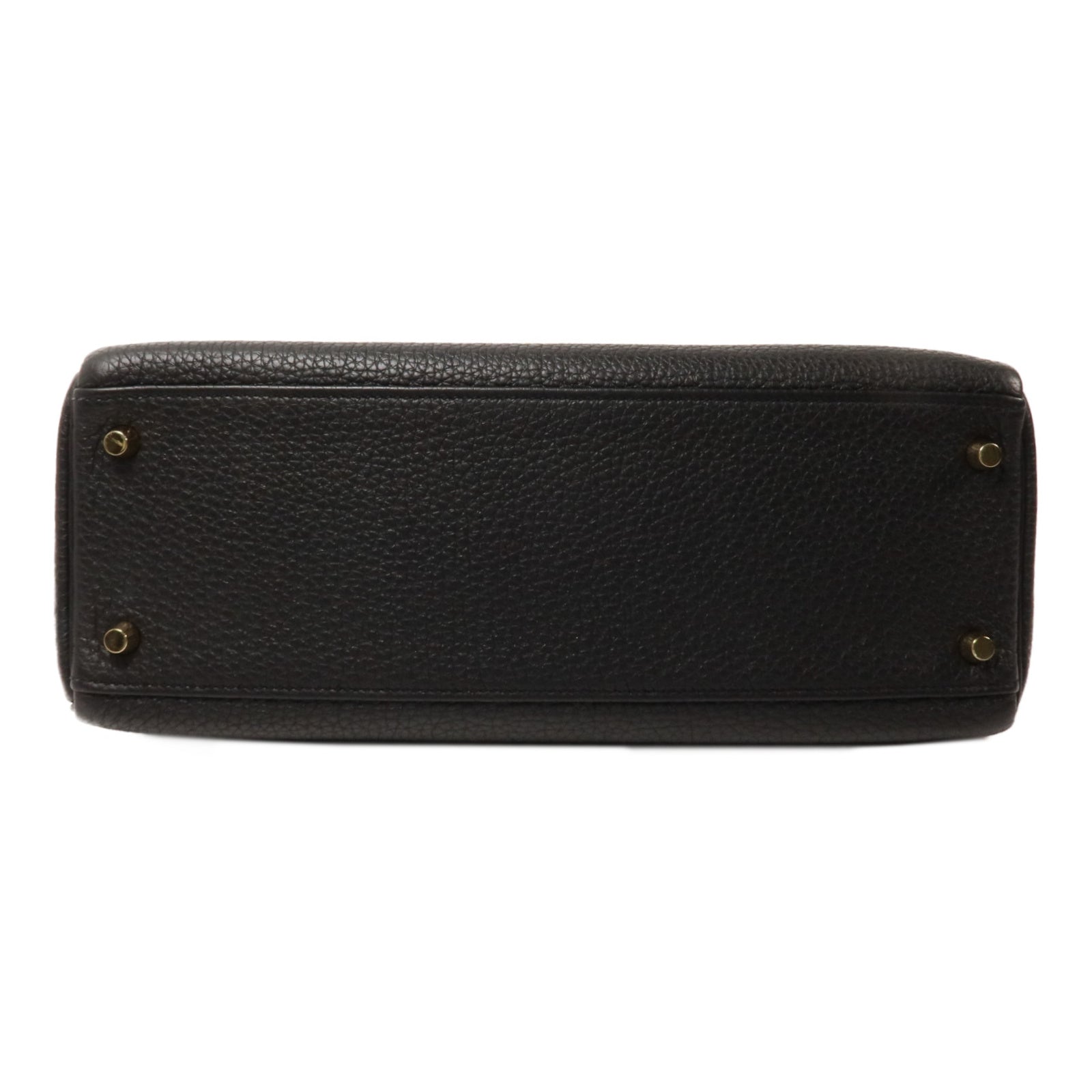 HERMES Clemence皮革Kelly 32手挽肩背兩用袋Noir