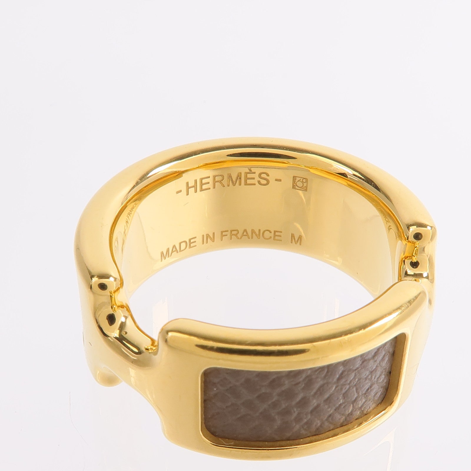 HERMES Metal/Madame皮革Olympe Ring SM戒指