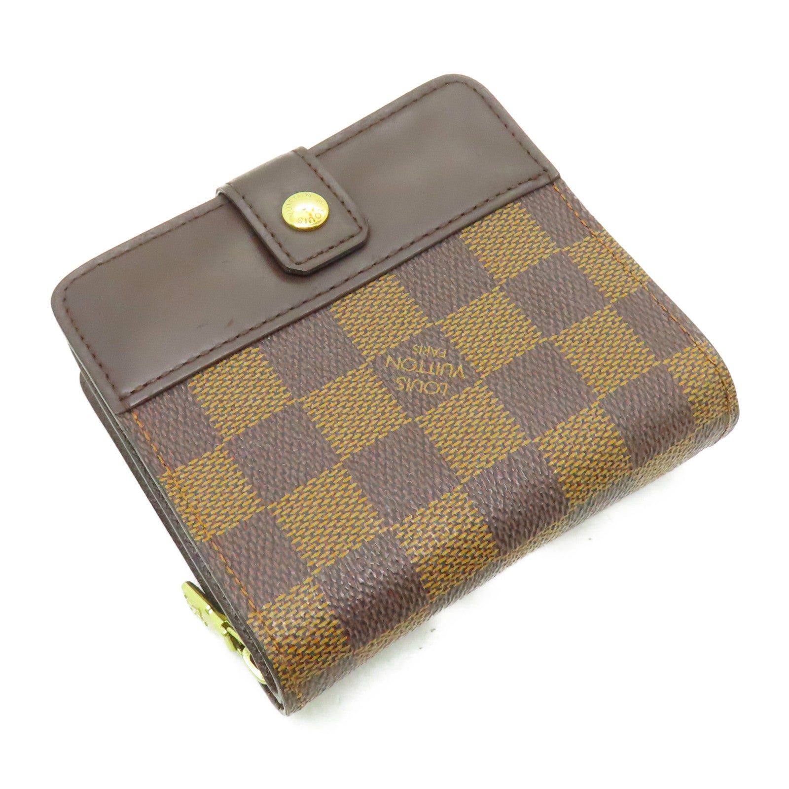 LOUIS VUITTON 【激減優惠】Damier Compact Zipper金扣錢包啡色