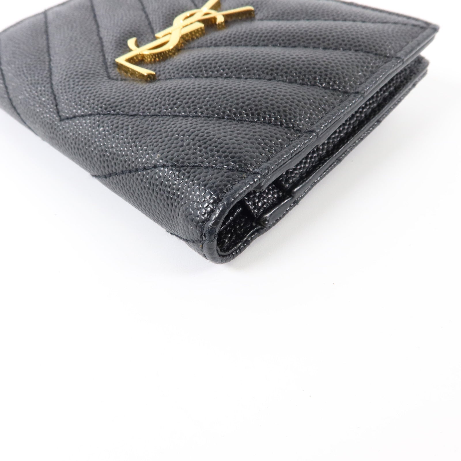 YVES SAINT LAURENT 牛皮皮革Cassandre Monogram Wallet金扣錢包