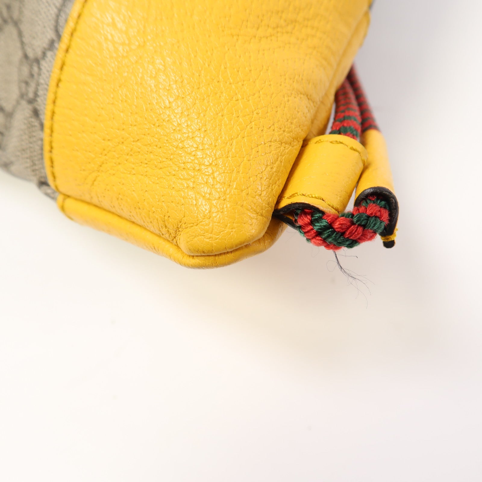 GUCCI 塗層帆布Neo Vintage Drawstring Backpack金扣背包啡色/黃色