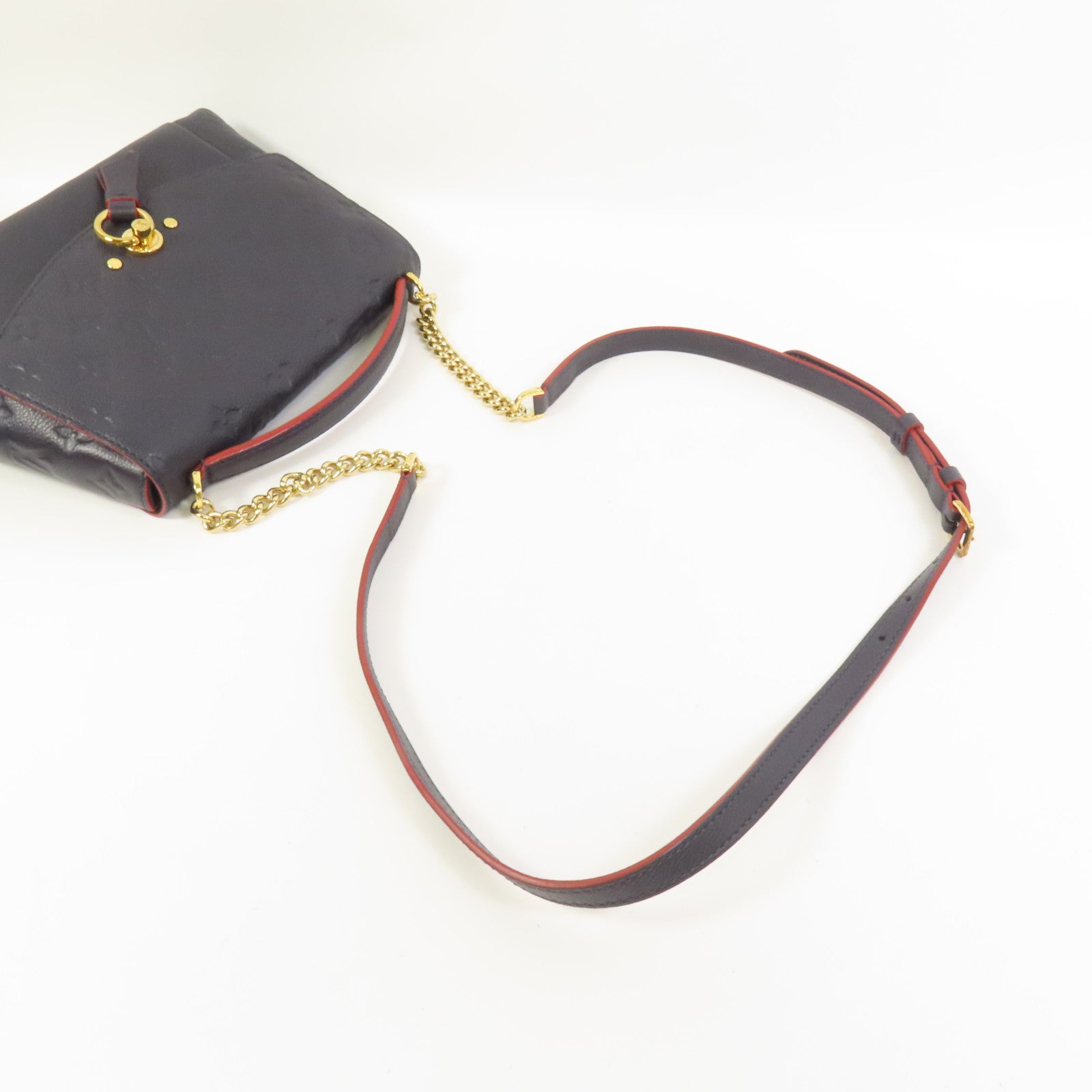 LOUIS VUITTON Monogram Empreinte Blanche BB金扣手挽肩背兩用袋