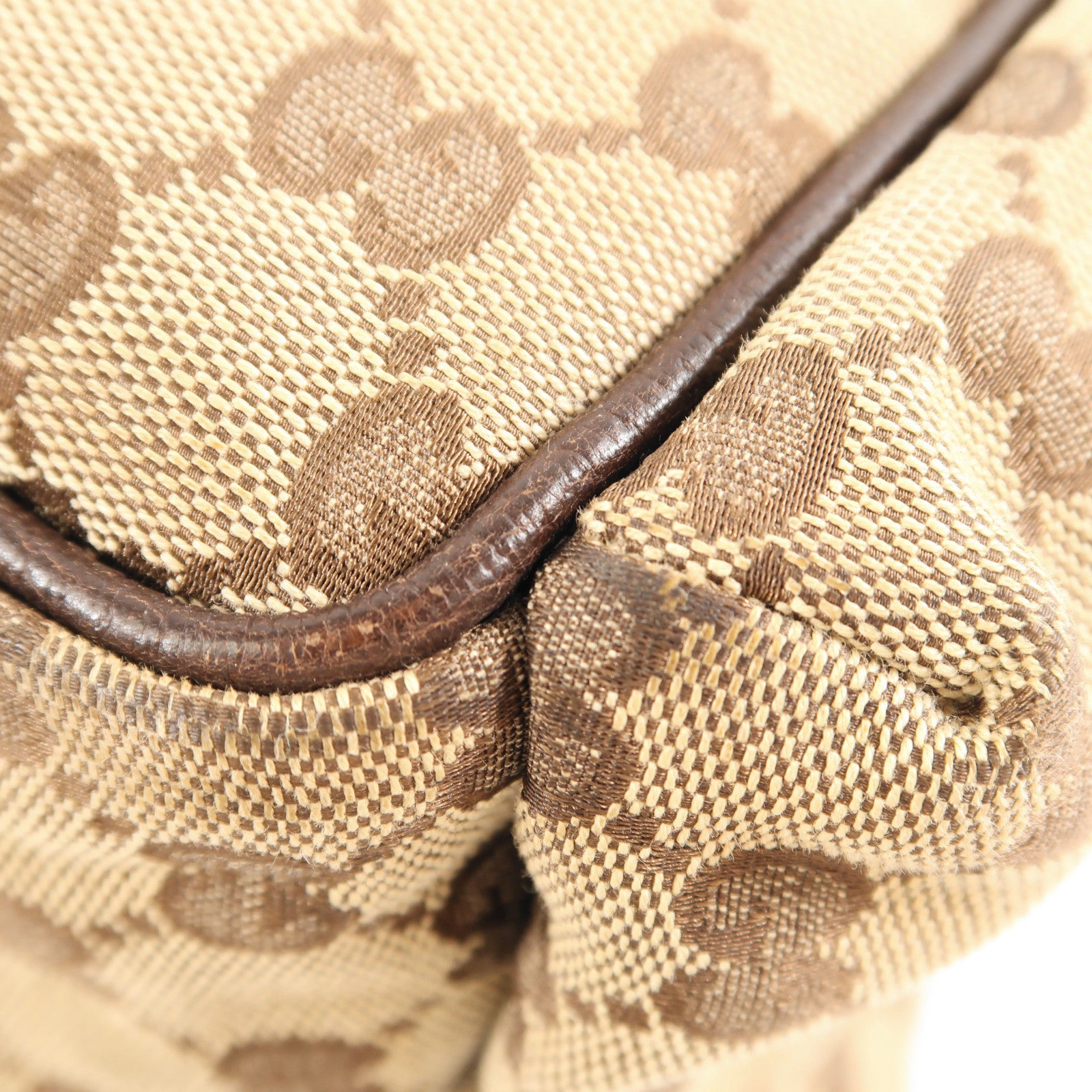 GUCCI 帆布Shoulder Bag銀扣肩背袋