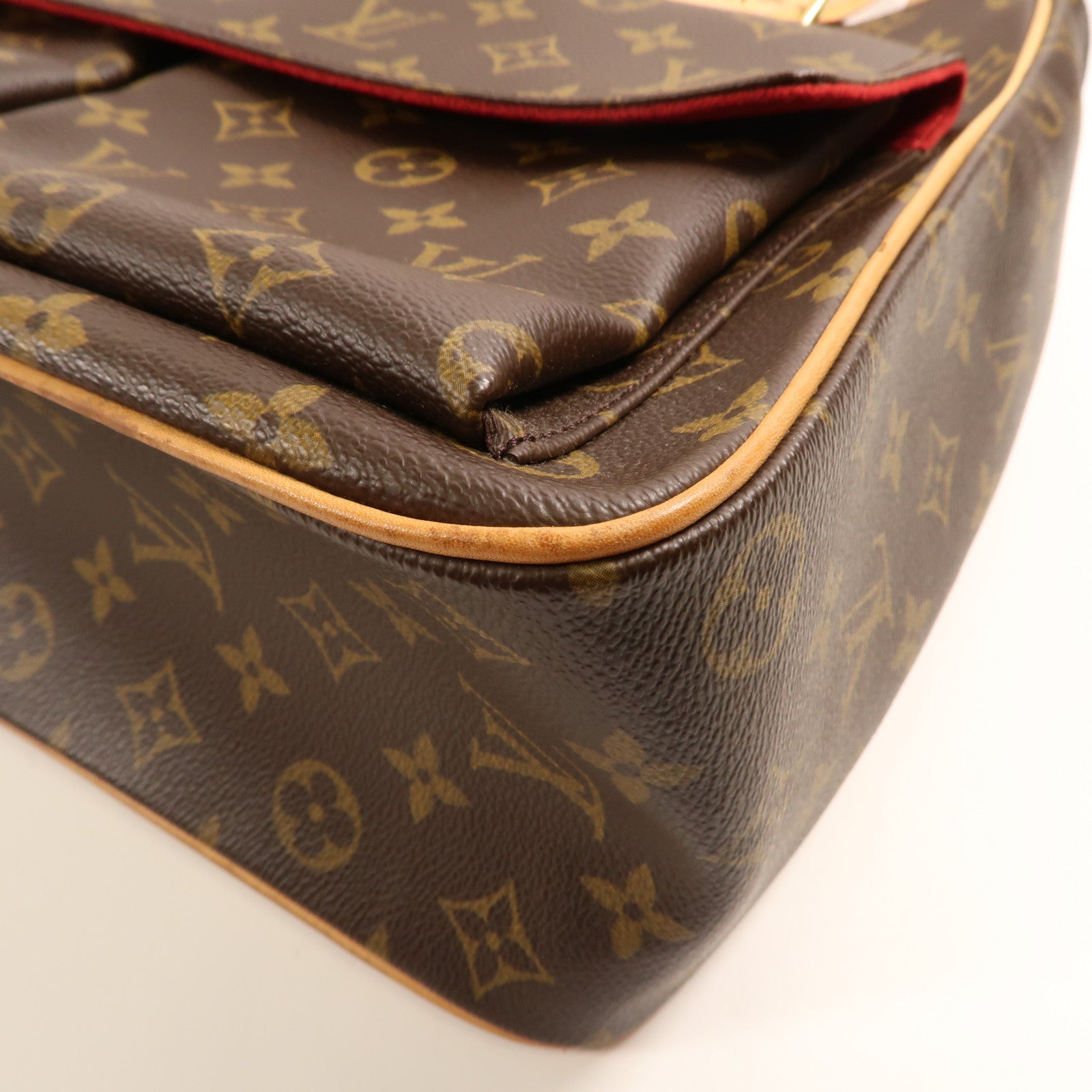 LOUIS VUITTON Monogram Multipli Cite金扣肩背袋棕色