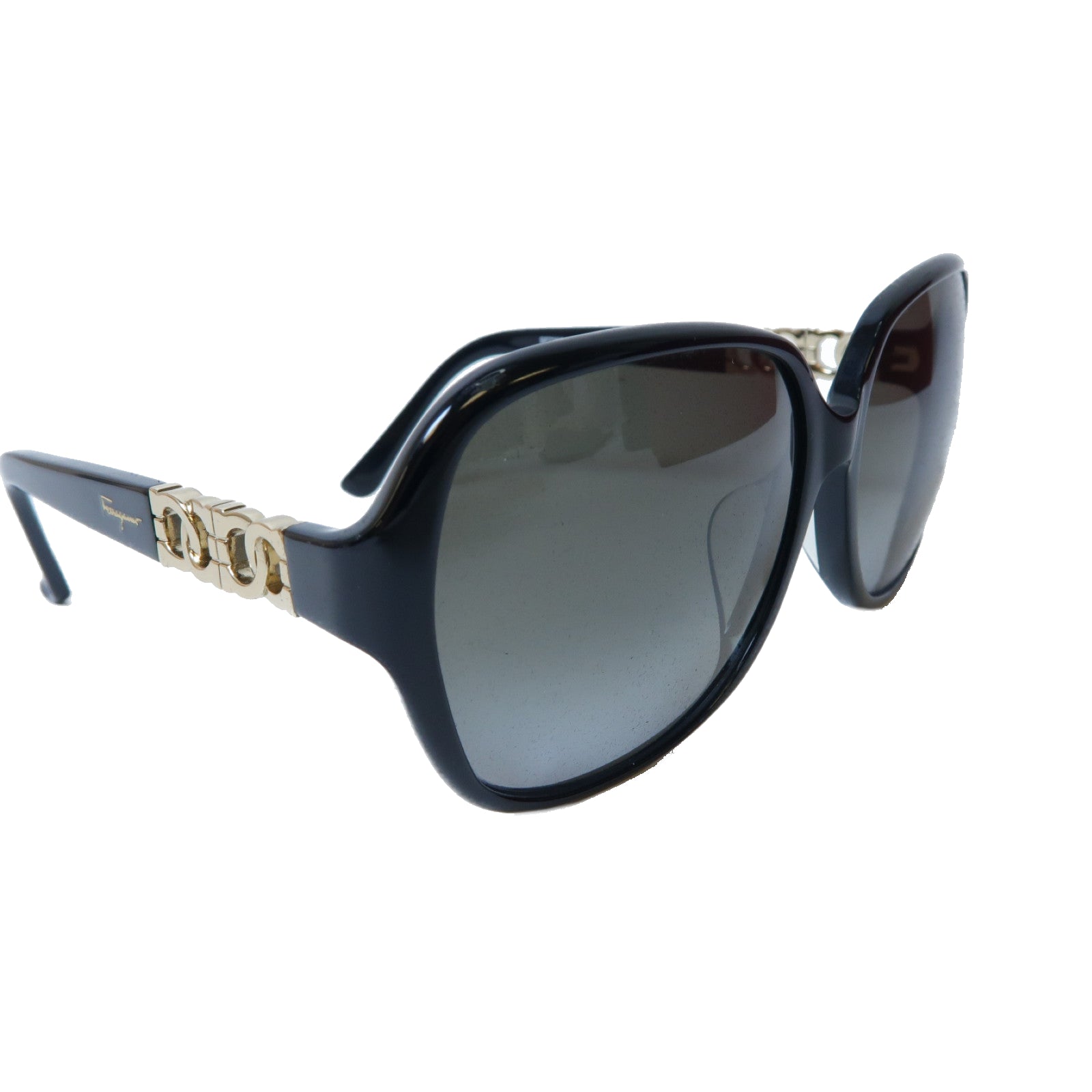 Salvatore Ferragamo 【激減優惠】PVC Sunglasses太陽眼鏡黑色/金色