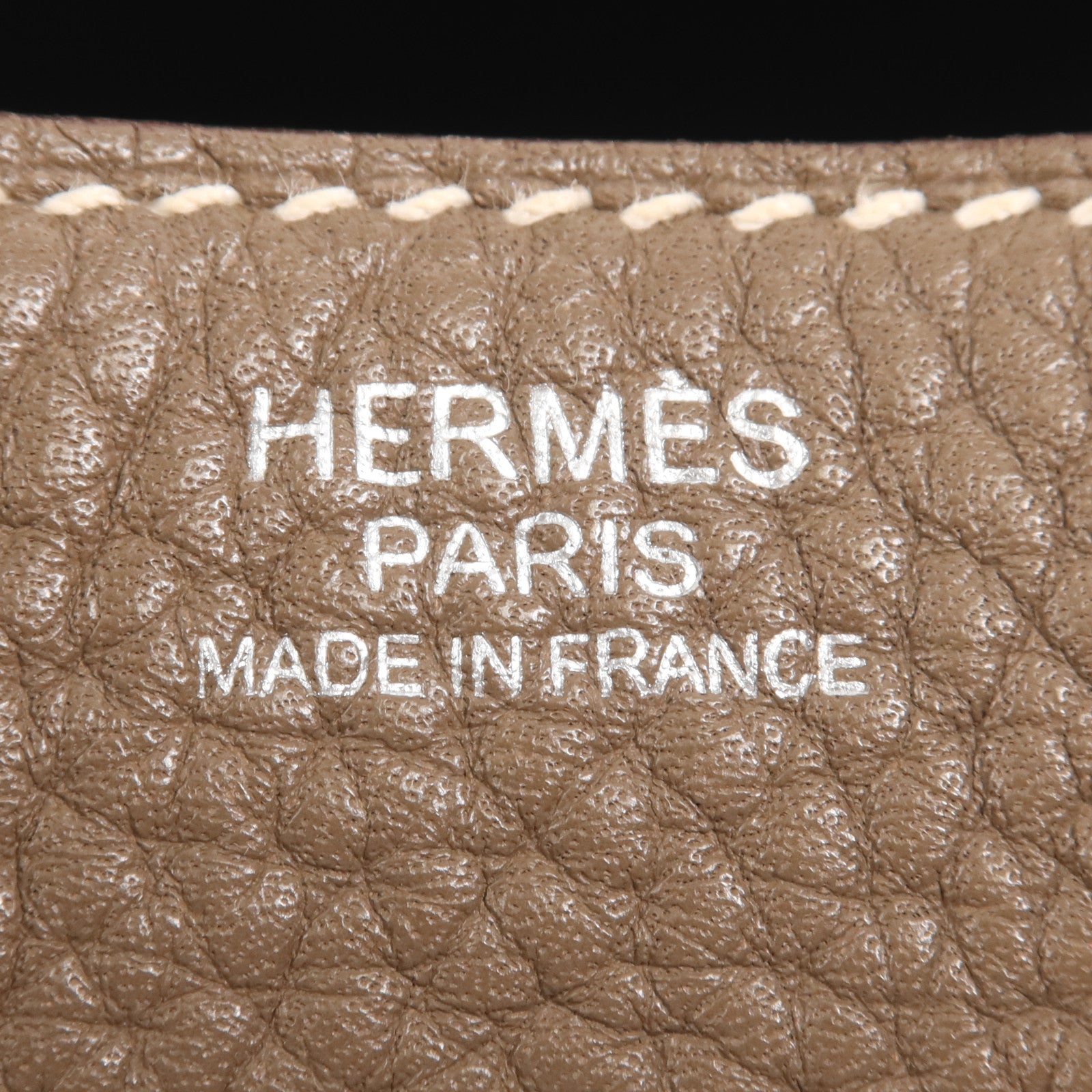 HERMES Togo皮革Lindy 30銀扣手挽肩背兩用袋Etoupe