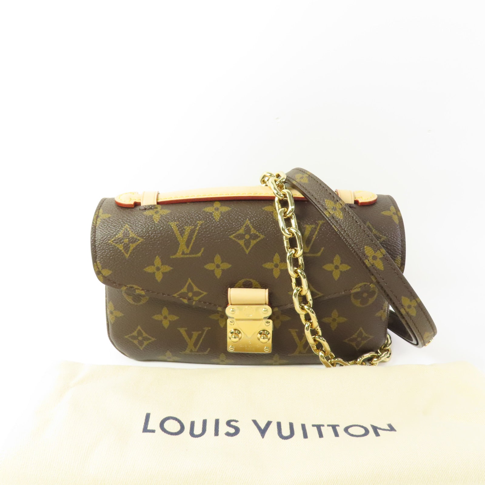 LOUIS VUITTON Monogram Pochette Metis East West金扣手挽肩背兩用袋