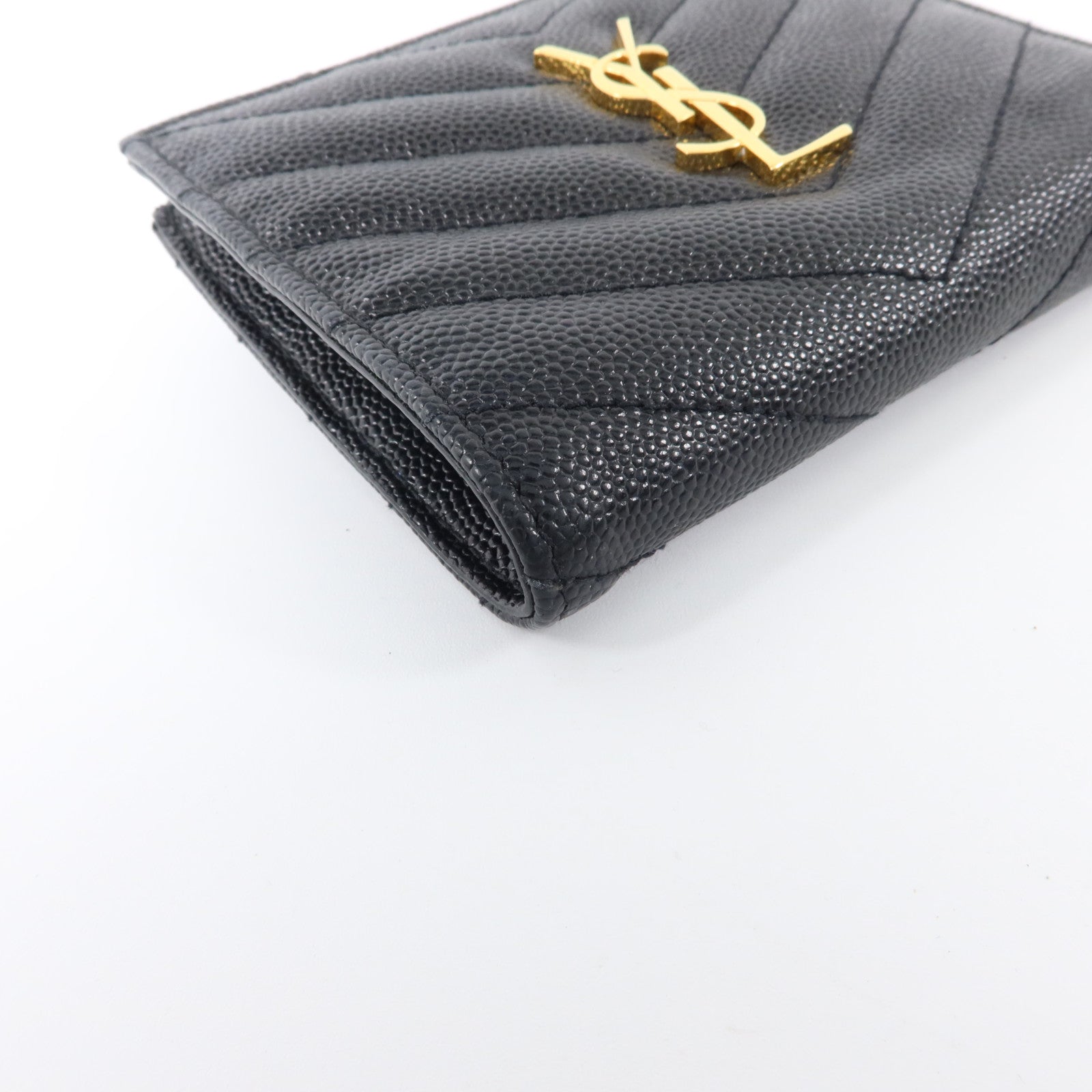 YVES SAINT LAURENT 牛皮皮革Cassandre Monogram Wallet金扣錢包