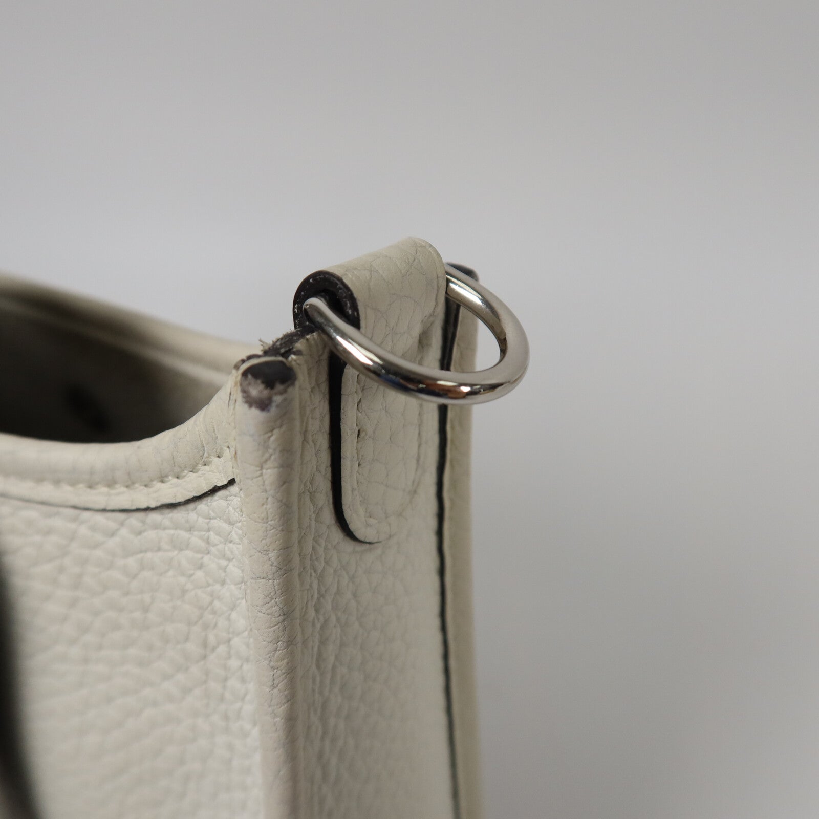 HERMES Clemence皮革Evelyne TPM肩背袋New White