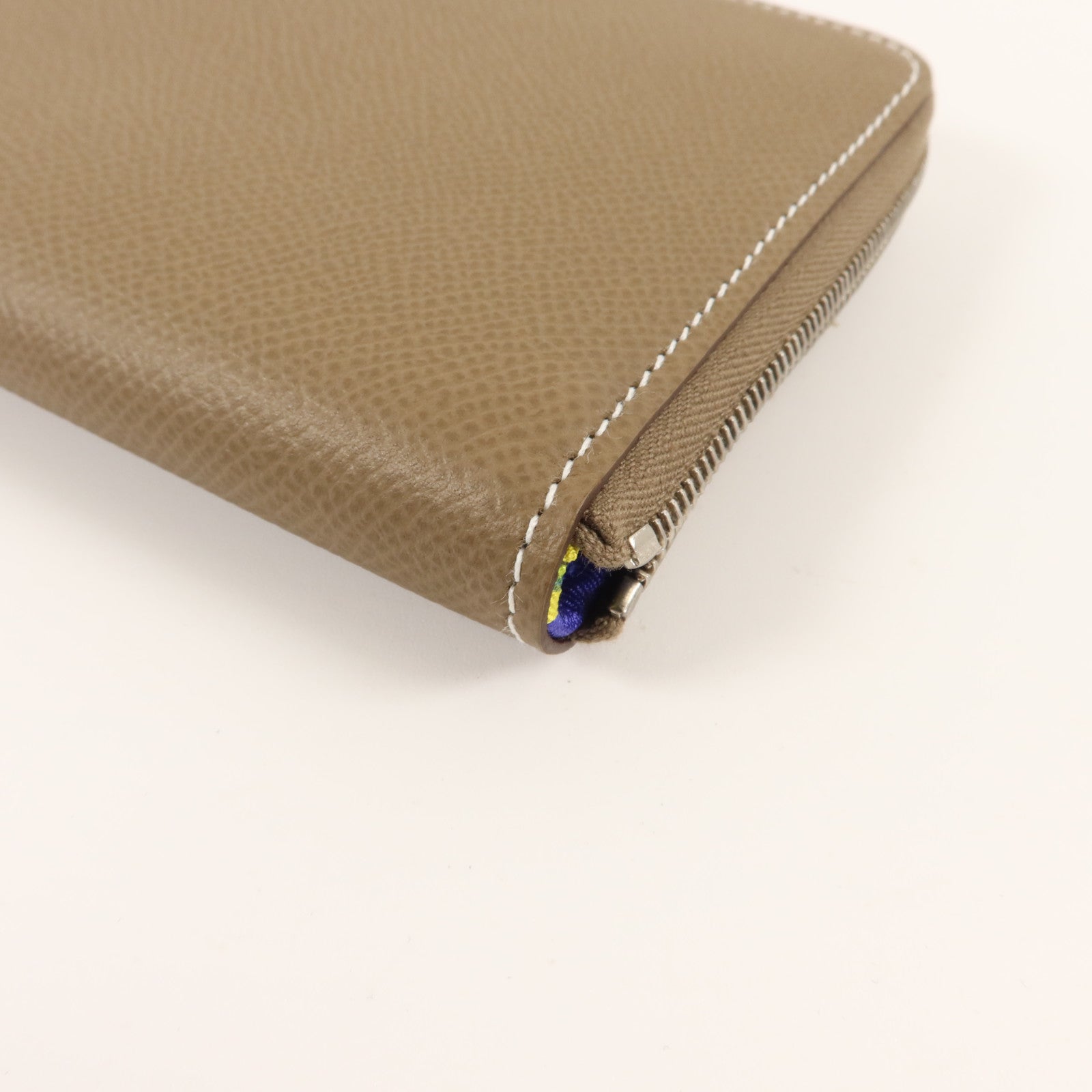 HERMES Epsom皮革Silk In Long Wallet長錢包Etoupe