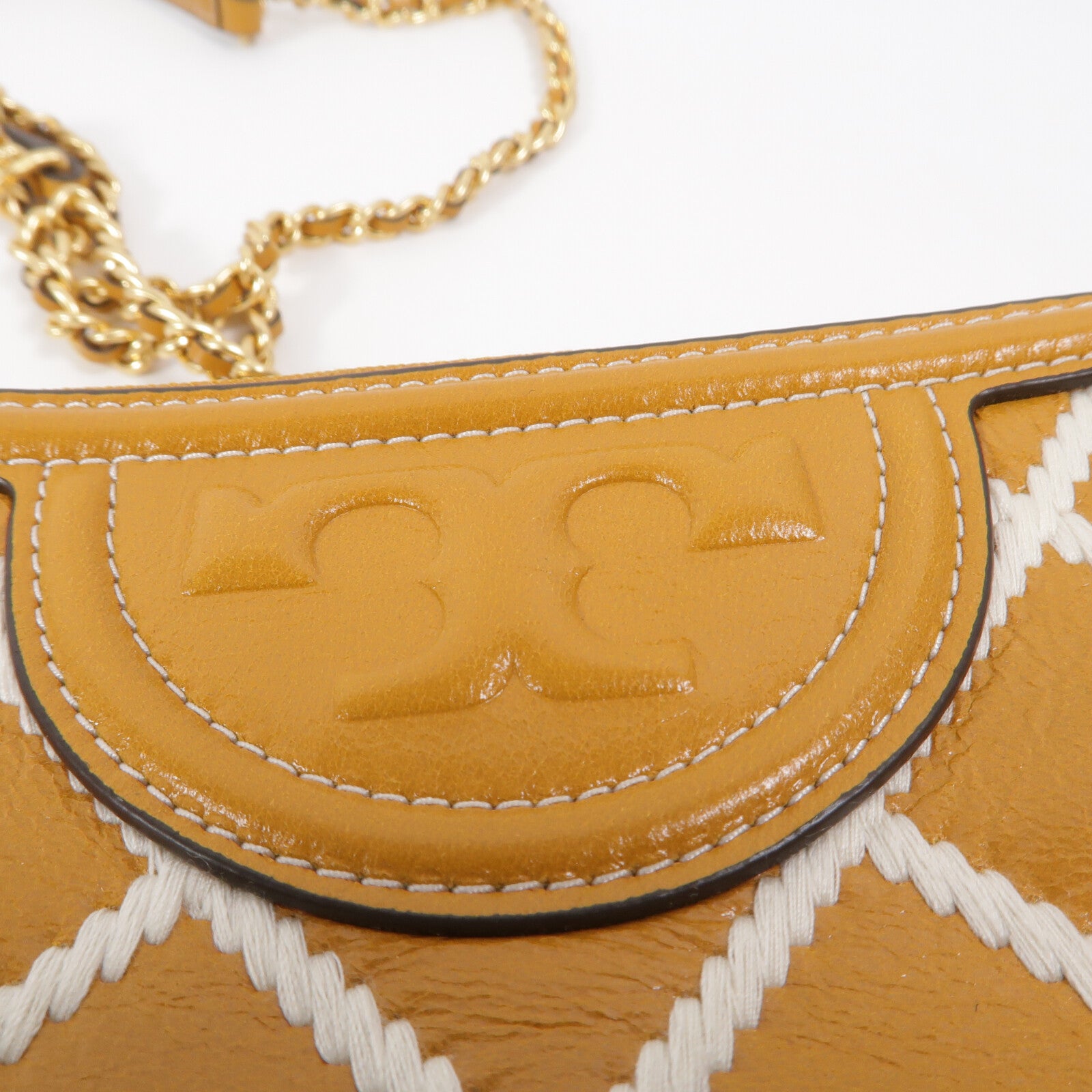 Tory Burch 牛皮皮革Fliming Pop Quilt鏈帶肩背袋