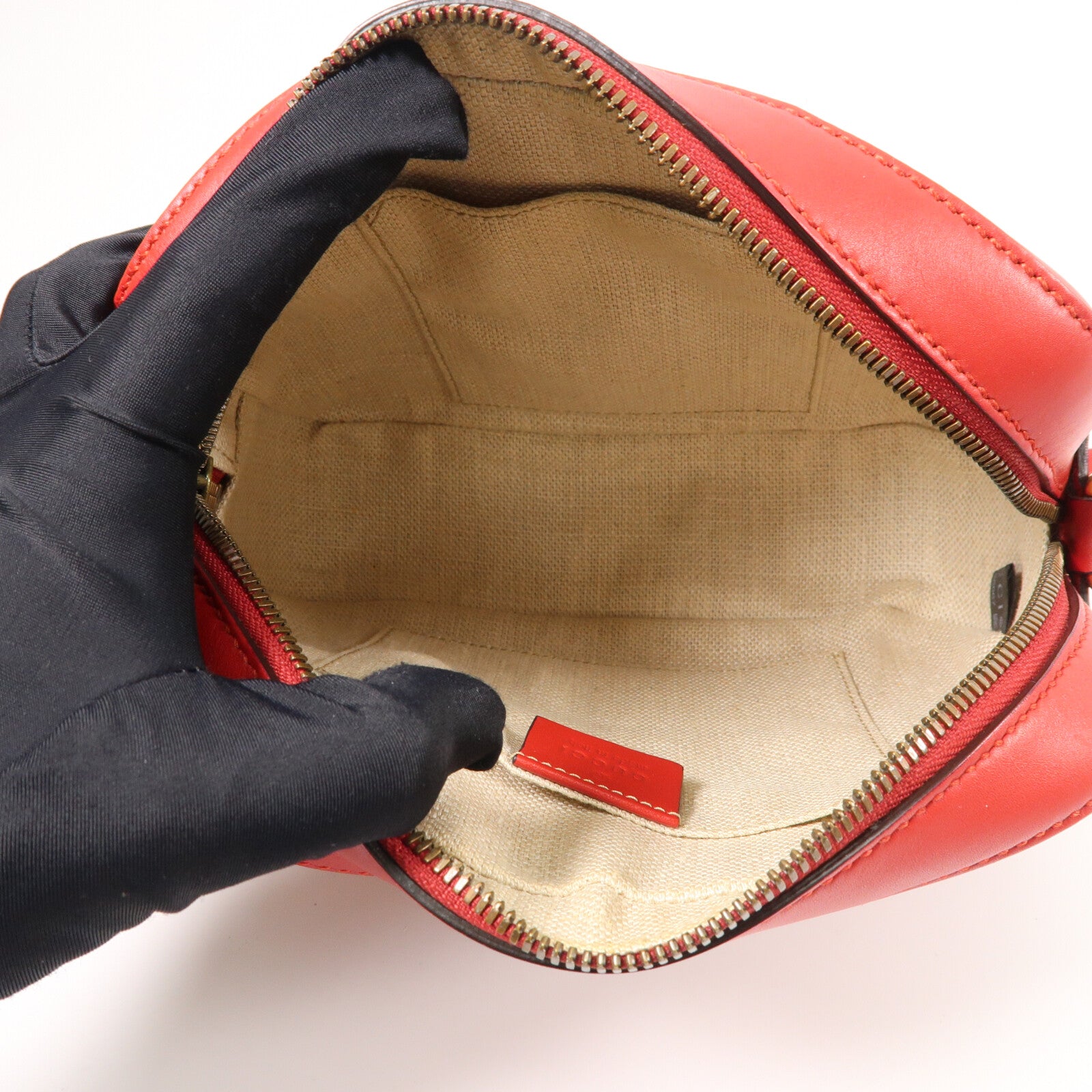 GUCCI 牛皮皮革Gucci Bee Web Camera Bag肩背袋