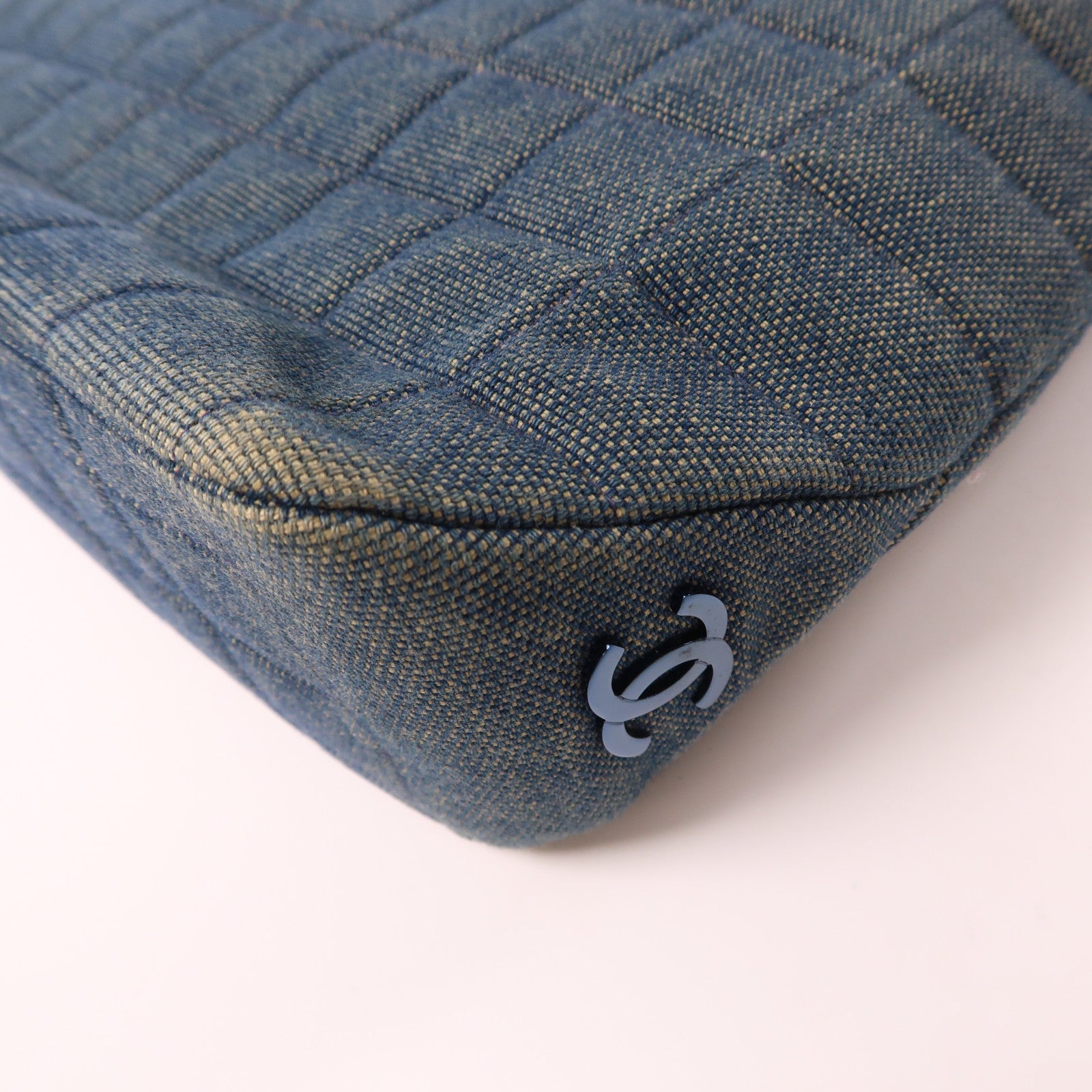 CHANEL CC Tote Bag Denim Blue