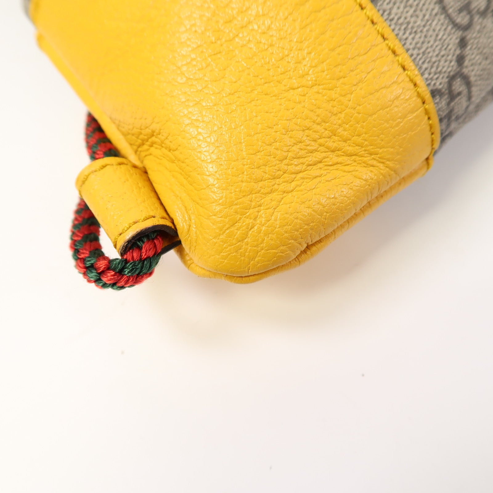 GUCCI 塗層帆布Neo Vintage Drawstring Backpack金扣背包啡色/黃色