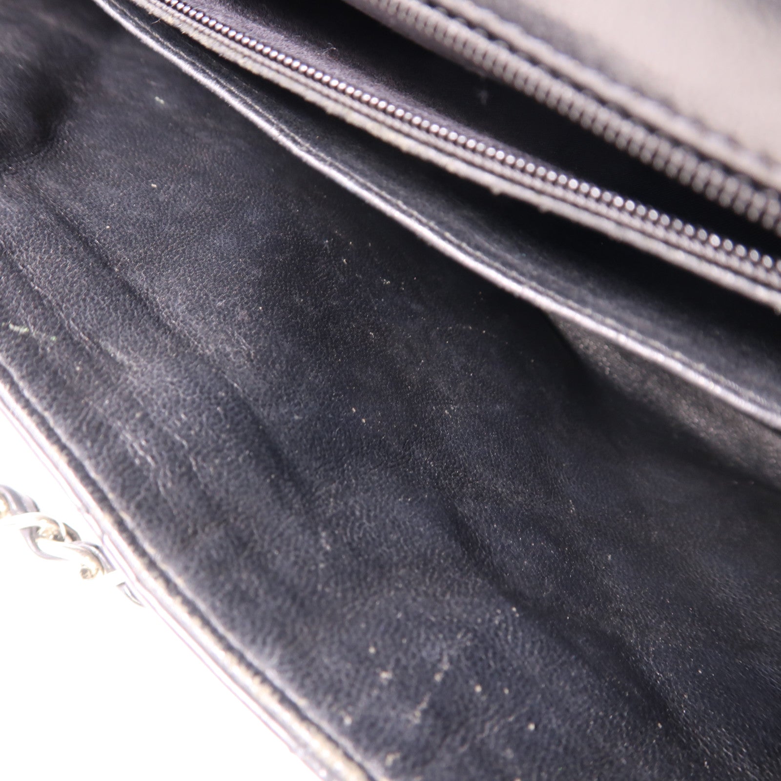 CHANEL 漆皮皮革Large Classic銀扣鏈帶肩背袋