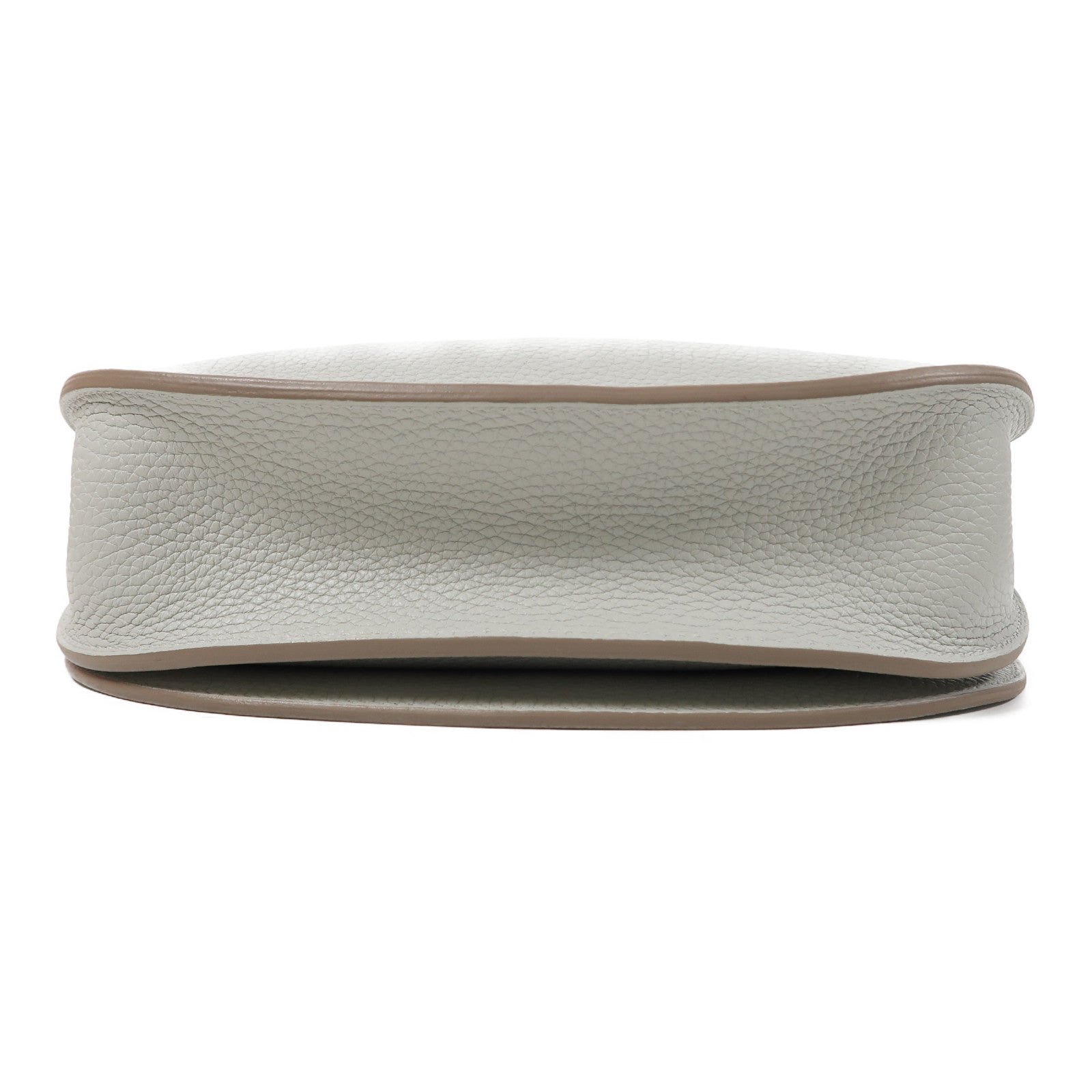 HERMES Clemence皮革Saut 25銀扣肩背袋Gris Perle灰色