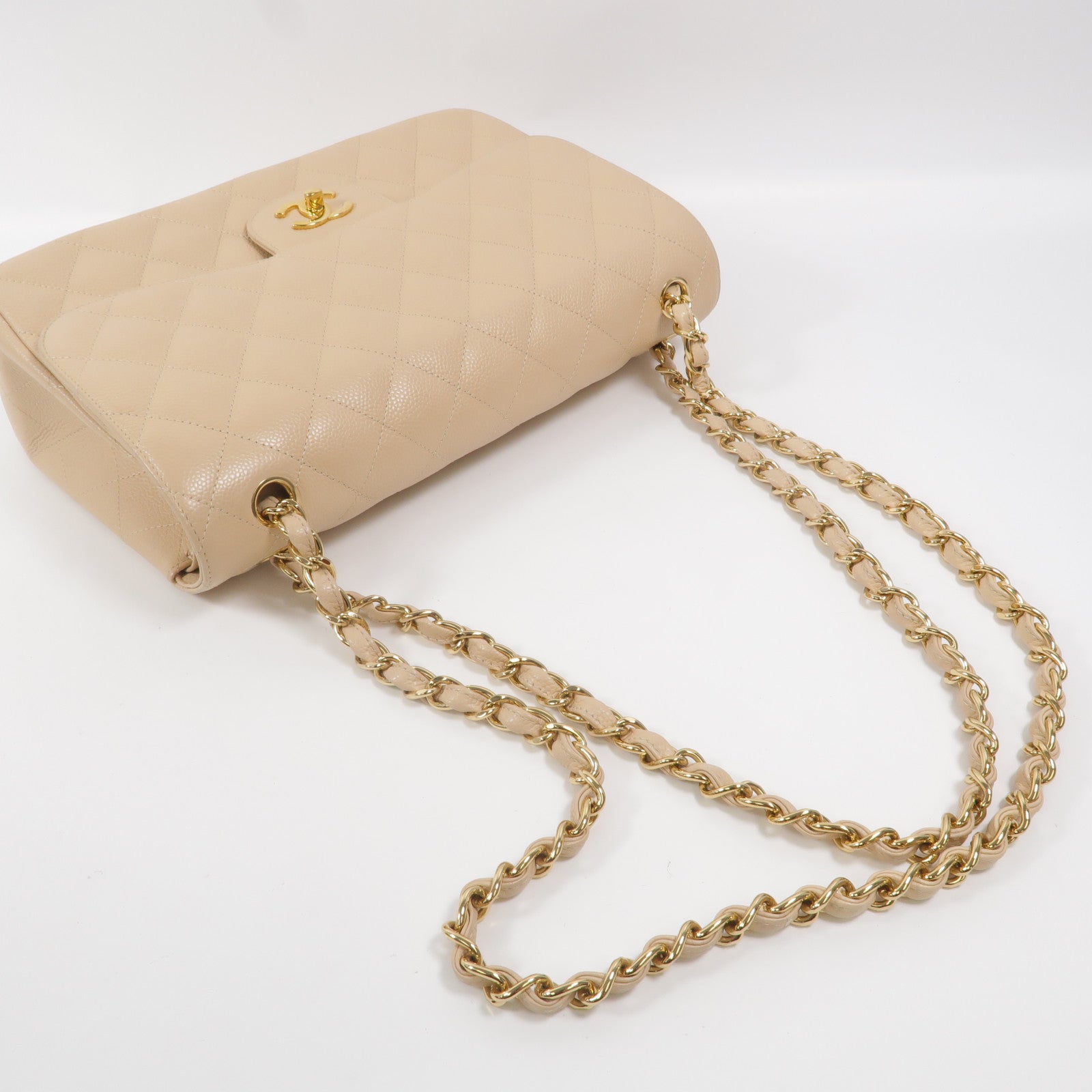 CHANEL 牛皮皮革Large Classic鏈帶肩背袋