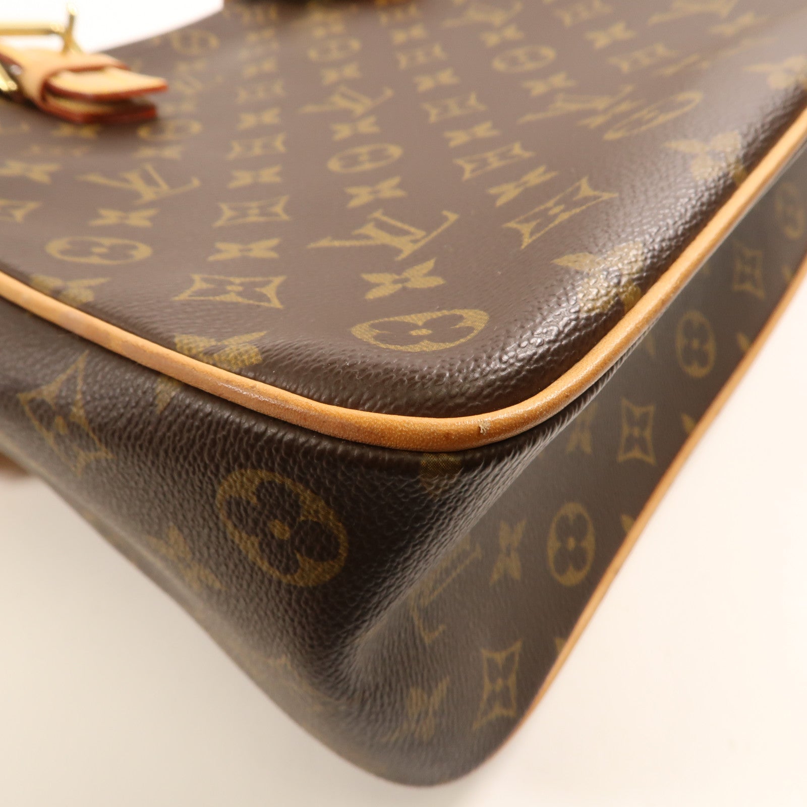 LOUIS VUITTON Monogram Multipli Cite金扣肩背袋棕色