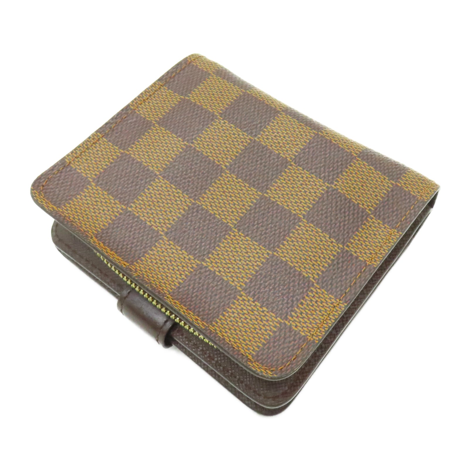 LOUIS VUITTON 【激減優惠】Damier Compact Zipper金扣錢包啡色