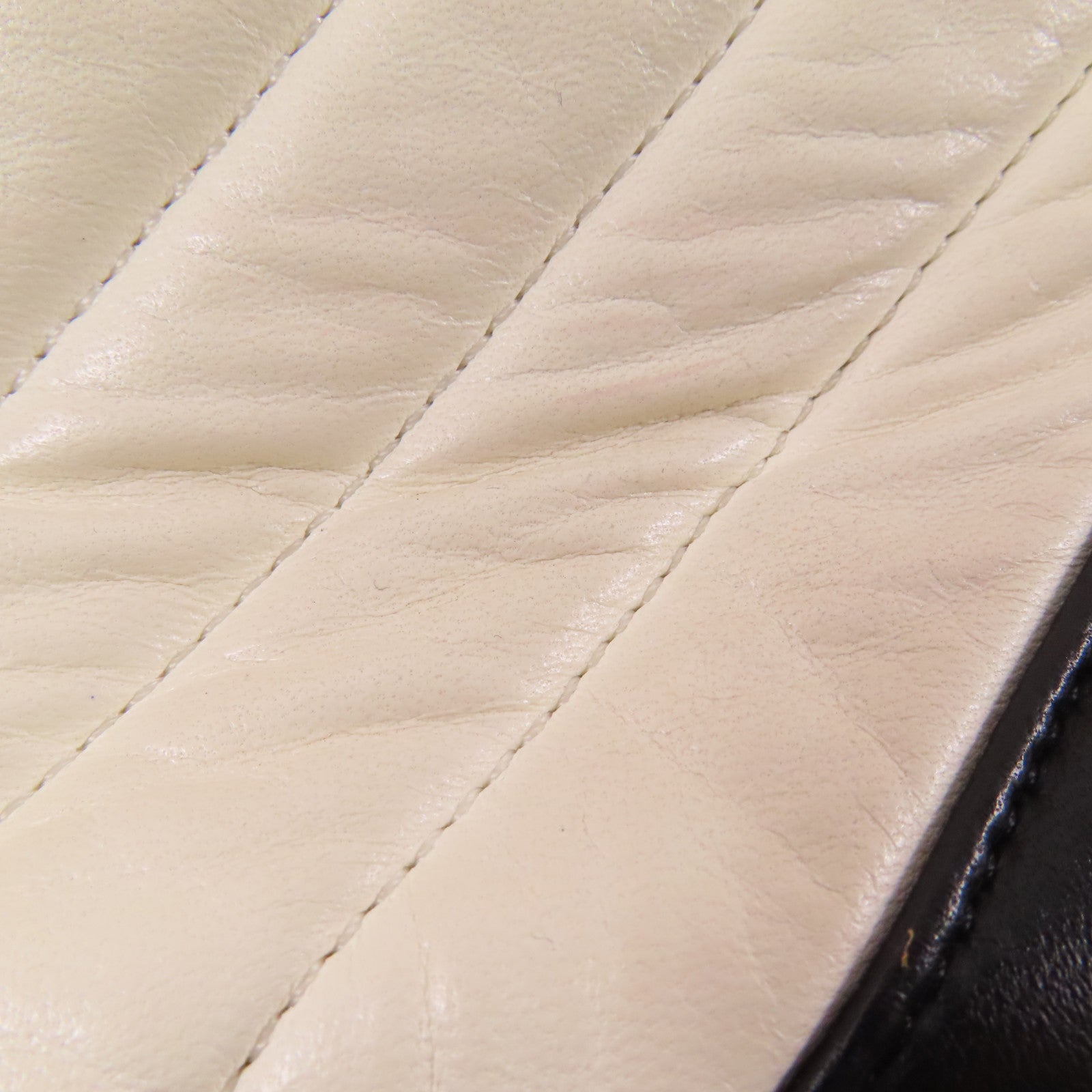 CHANEL CC GHW Chain Shoulder Bag Lambskin Leather Black White