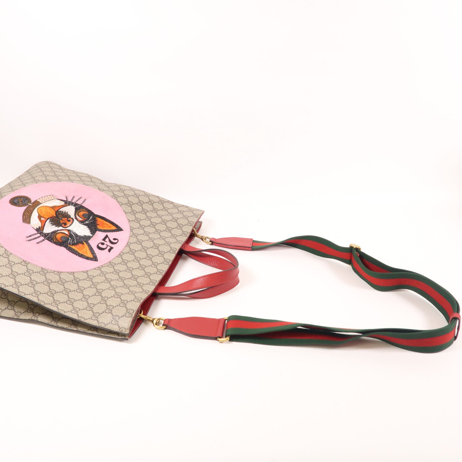 GUCCI 塗層帆布2 Way Shoulder Tote金扣手挽肩背兩用袋