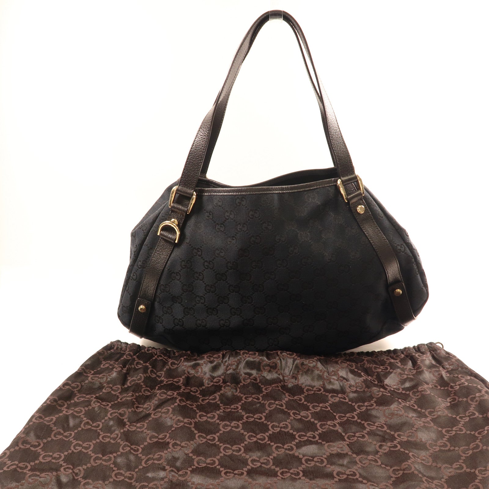 GUCCI 帆布Shoulder Bag金扣肩背袋黑色
