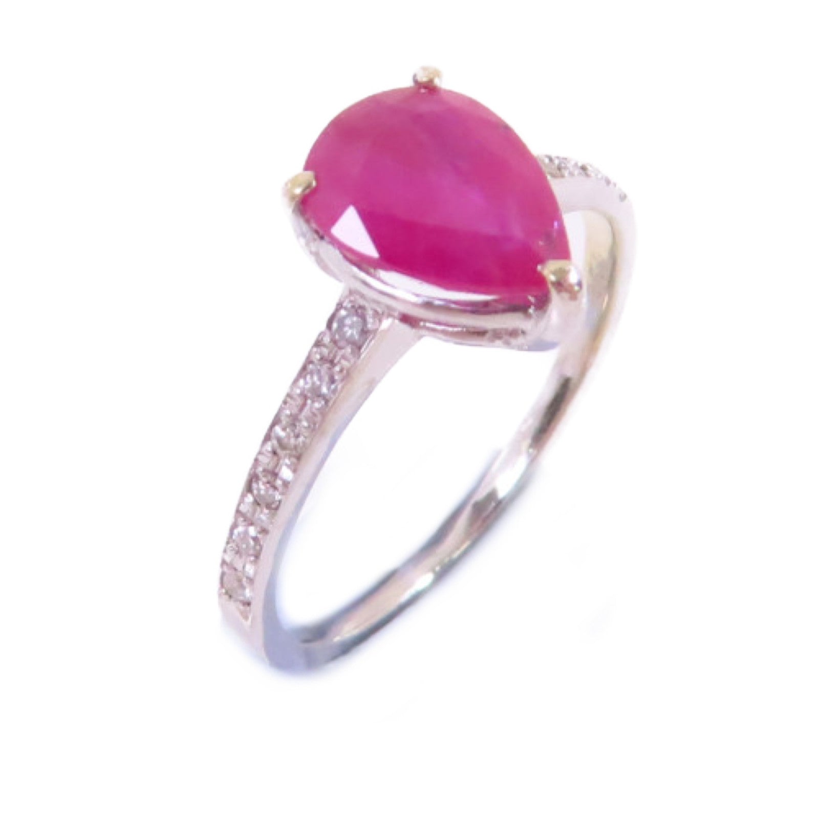 JEWELRY 18K白金/1.430ct紅寶石/0.88ct鑚石Ruby Diamond Ring 戒指US#4.75