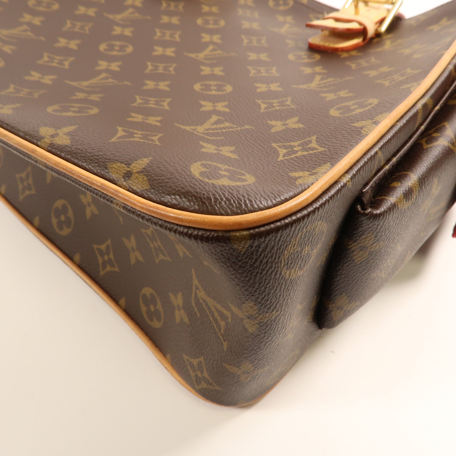 LOUIS VUITTON Monogram Multipli Cite金扣肩背袋棕色