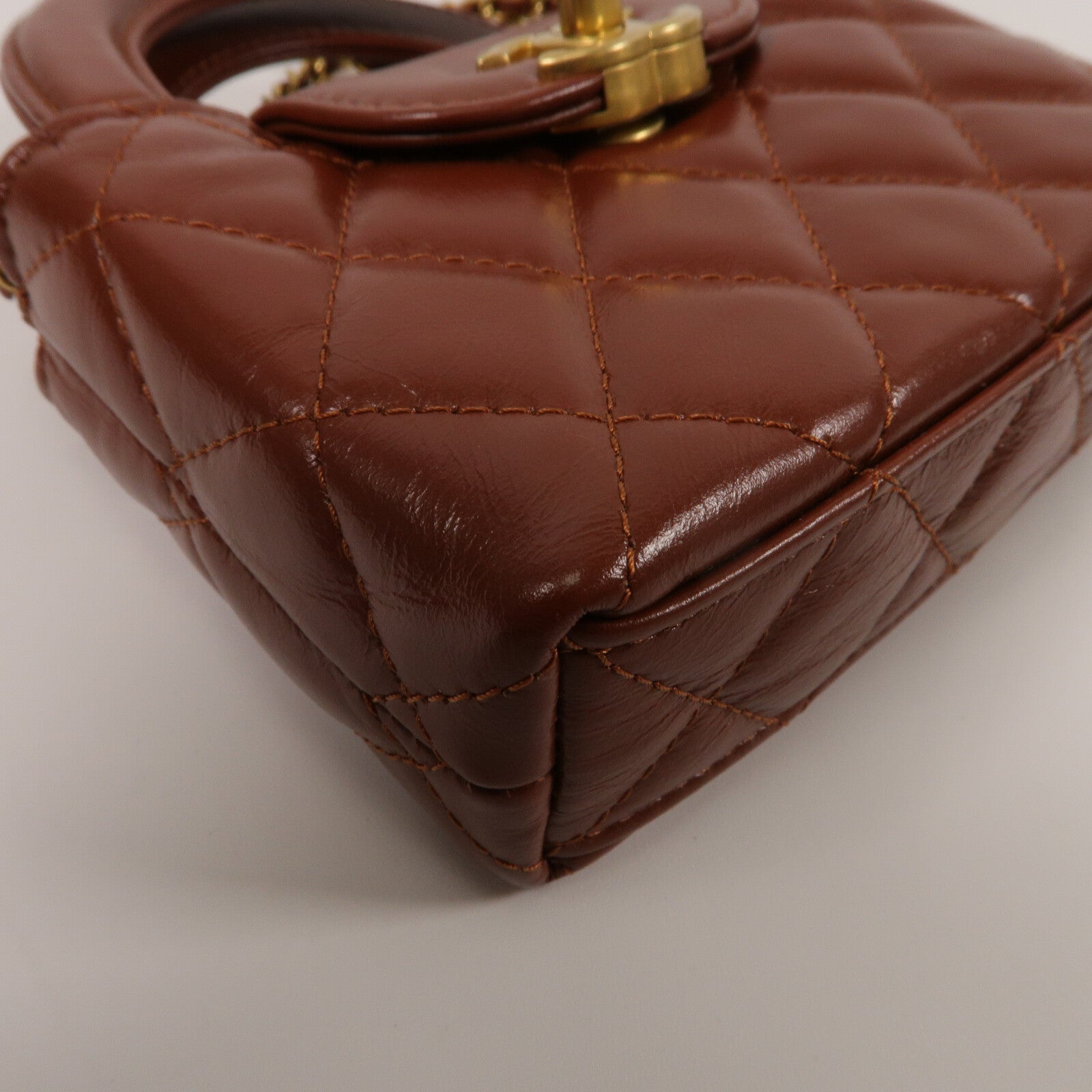 CHANEL 牛皮皮革Kelly Nano手挽肩背兩用袋