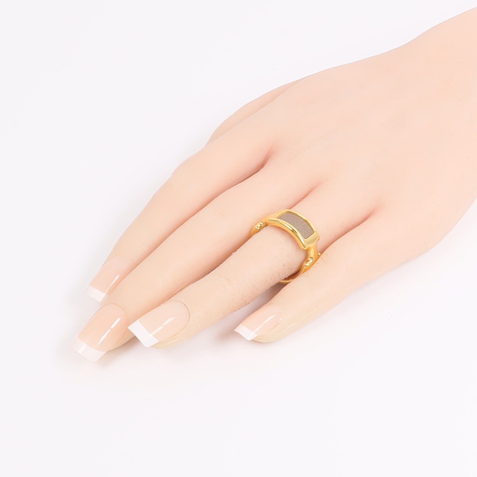 HERMES Metal/Madame皮革Olympe Ring SM戒指