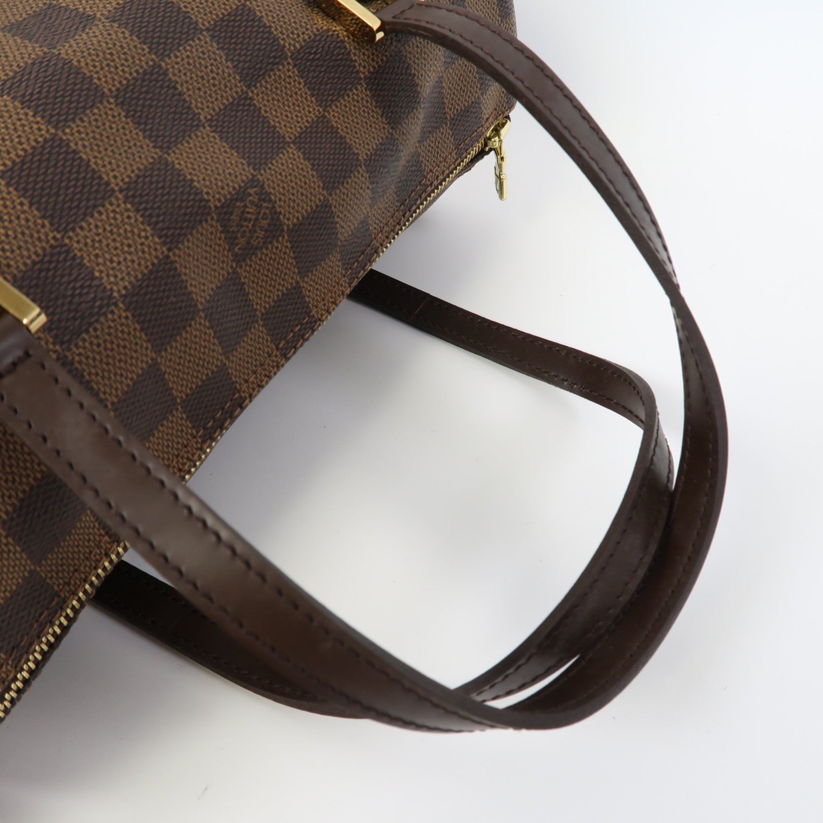 LOUIS VUITTON Damier Ebene Papillon PM金扣肩背袋啡色