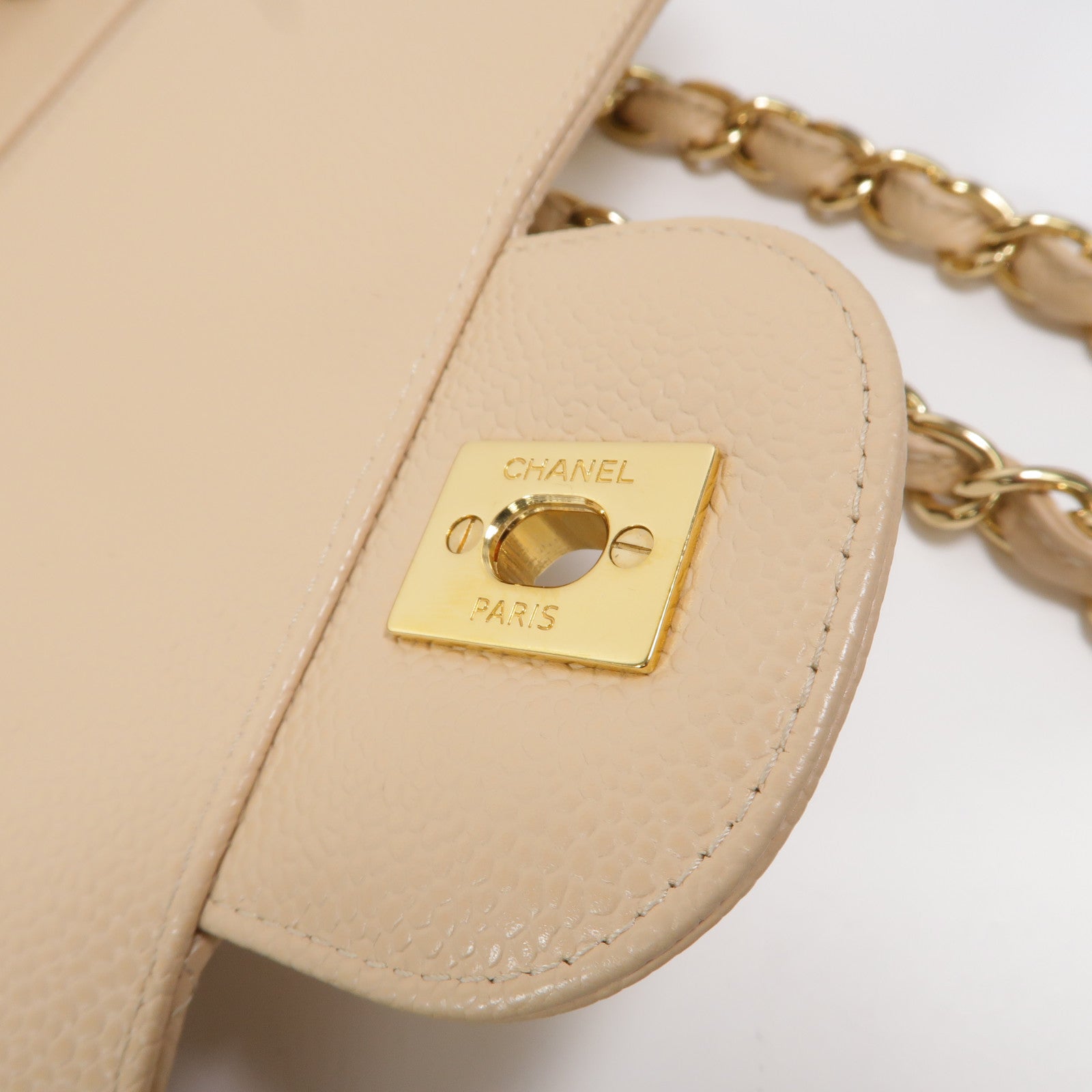 CHANEL 牛皮皮革Large Classic鏈帶肩背袋