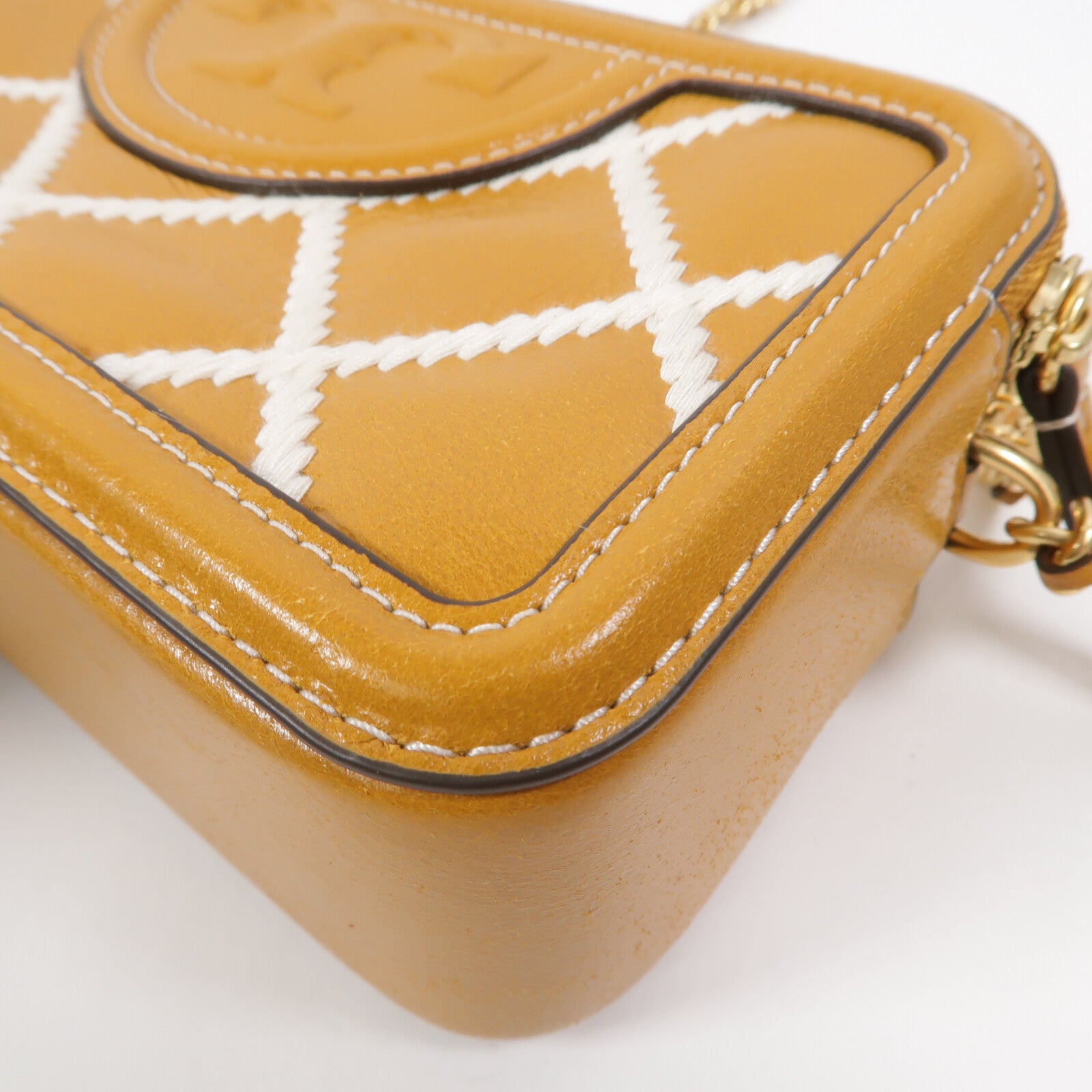 Tory Burch 牛皮皮革Fliming Pop Quilt鏈帶肩背袋