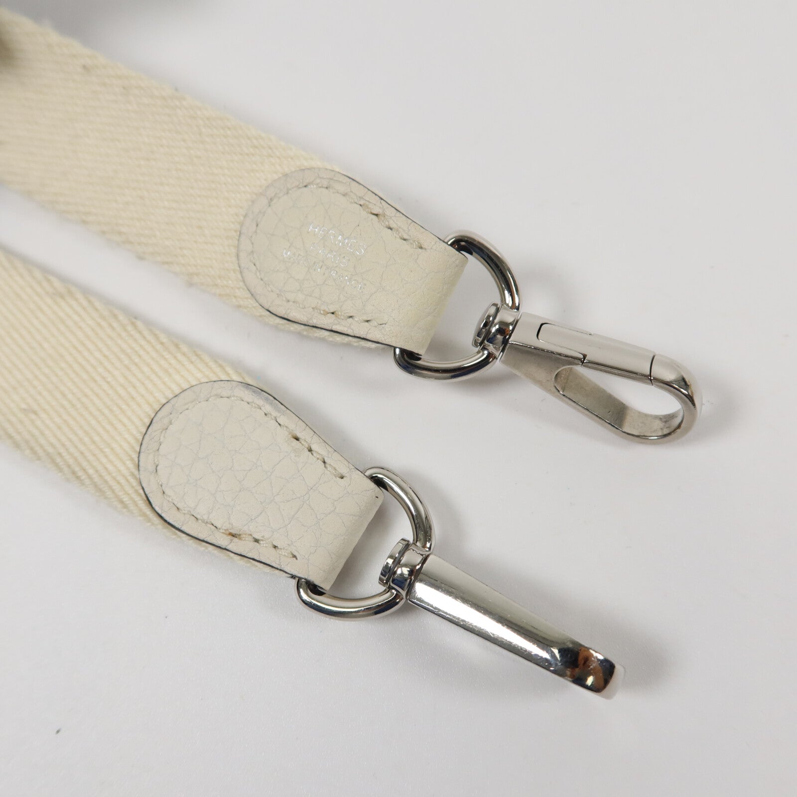HERMES Clemence皮革Evelyne TPM肩背袋New White