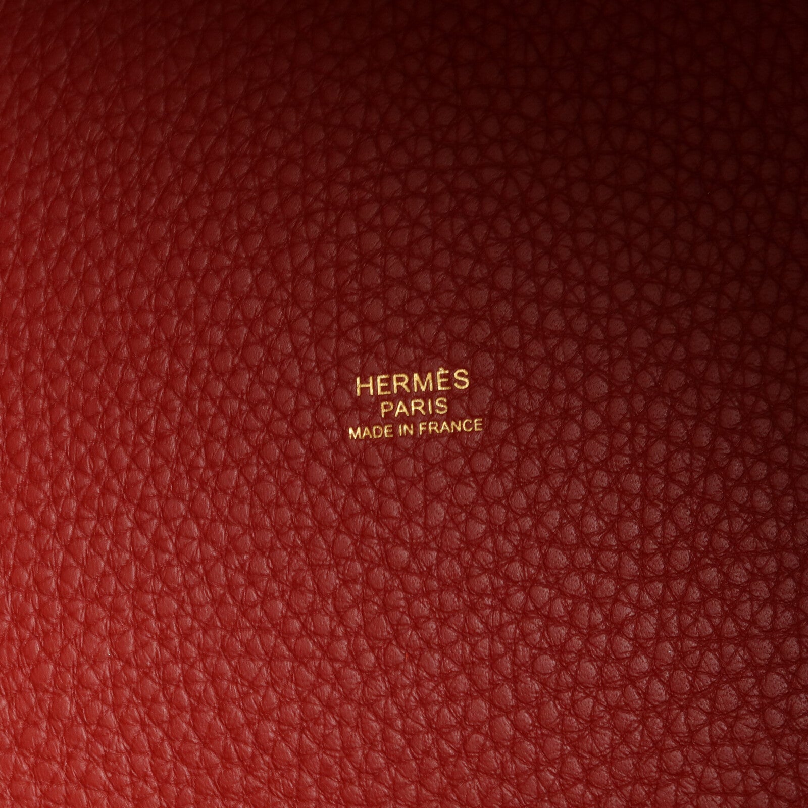 HERMES Clemence皮革Picotin MM扣手挽袋Rouge Garance