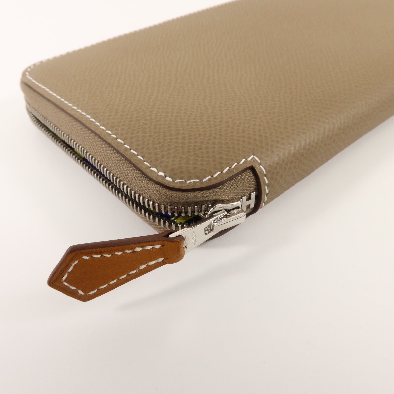 HERMES Epsom皮革Silk In Long Wallet長錢包Etoupe