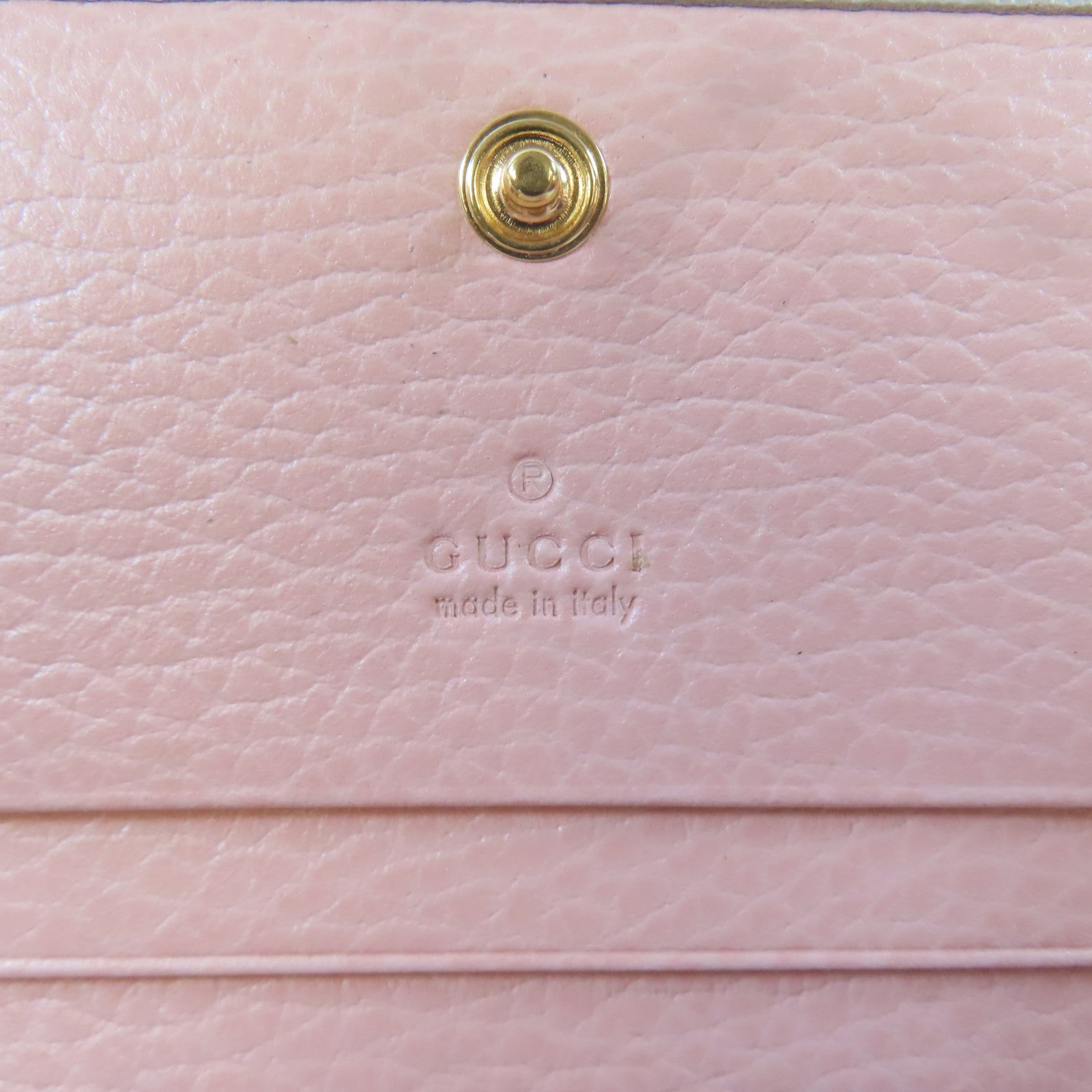 GUCCI 牛皮皮革Bifold Wallet金扣錢包灰色