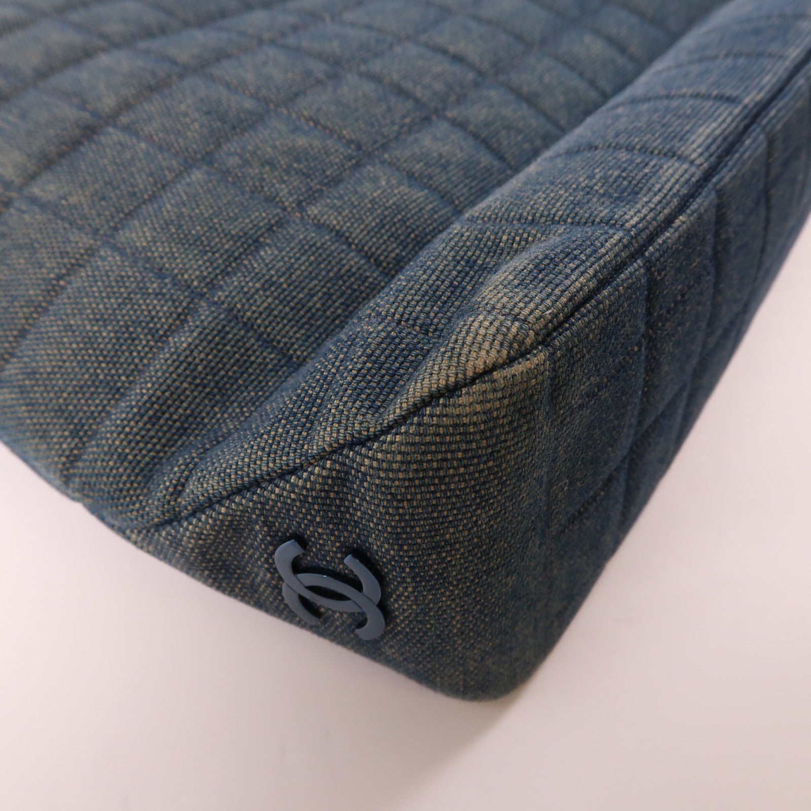 CHANEL CC Tote Bag Denim Blue