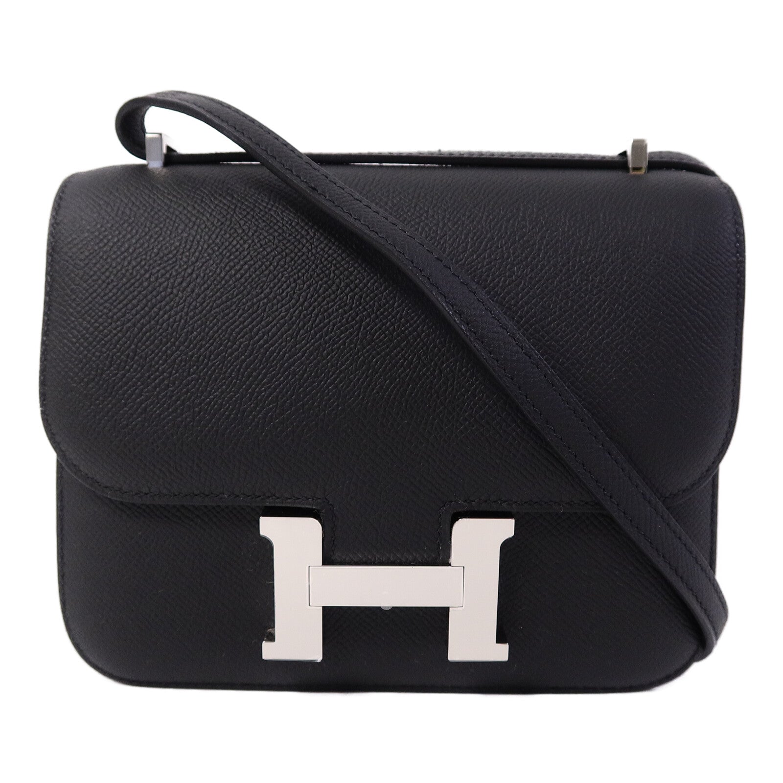 HERMES Epsom皮革Mini Constance肩背袋Noir