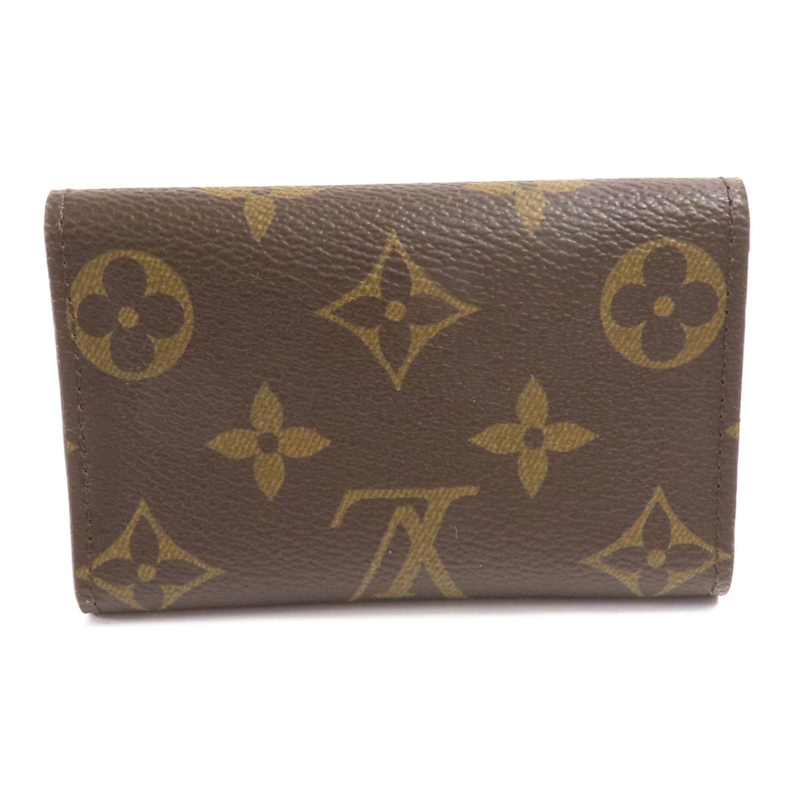 LOUIS VUITTON Monogram 6 Key Holder金扣鎖匙包棕色