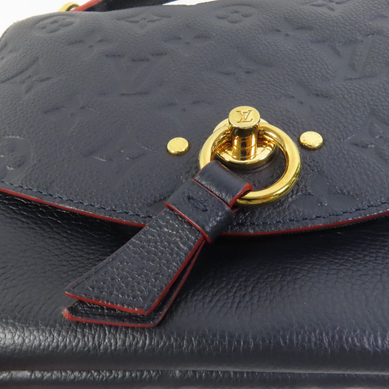 LOUIS VUITTON Monogram Empreinte Blanche BB金扣手挽肩背兩用袋
