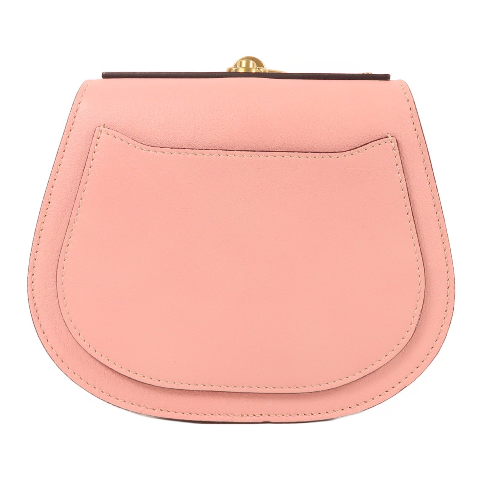 Chloe 牛皮皮革Nile金扣肩背袋粉紅色