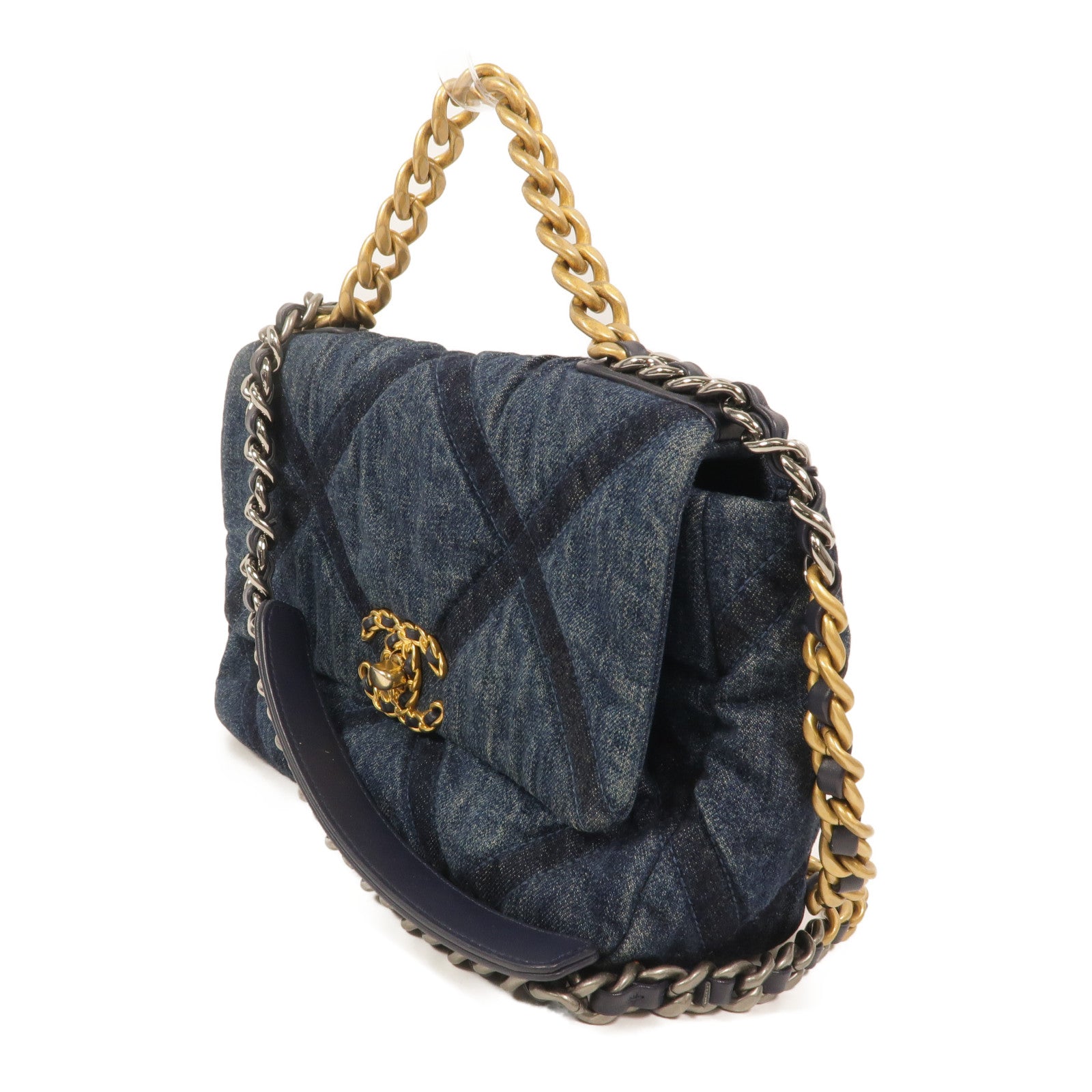 CHANEL 牛仔布Chanel 19 Small手挽肩背兩用袋
