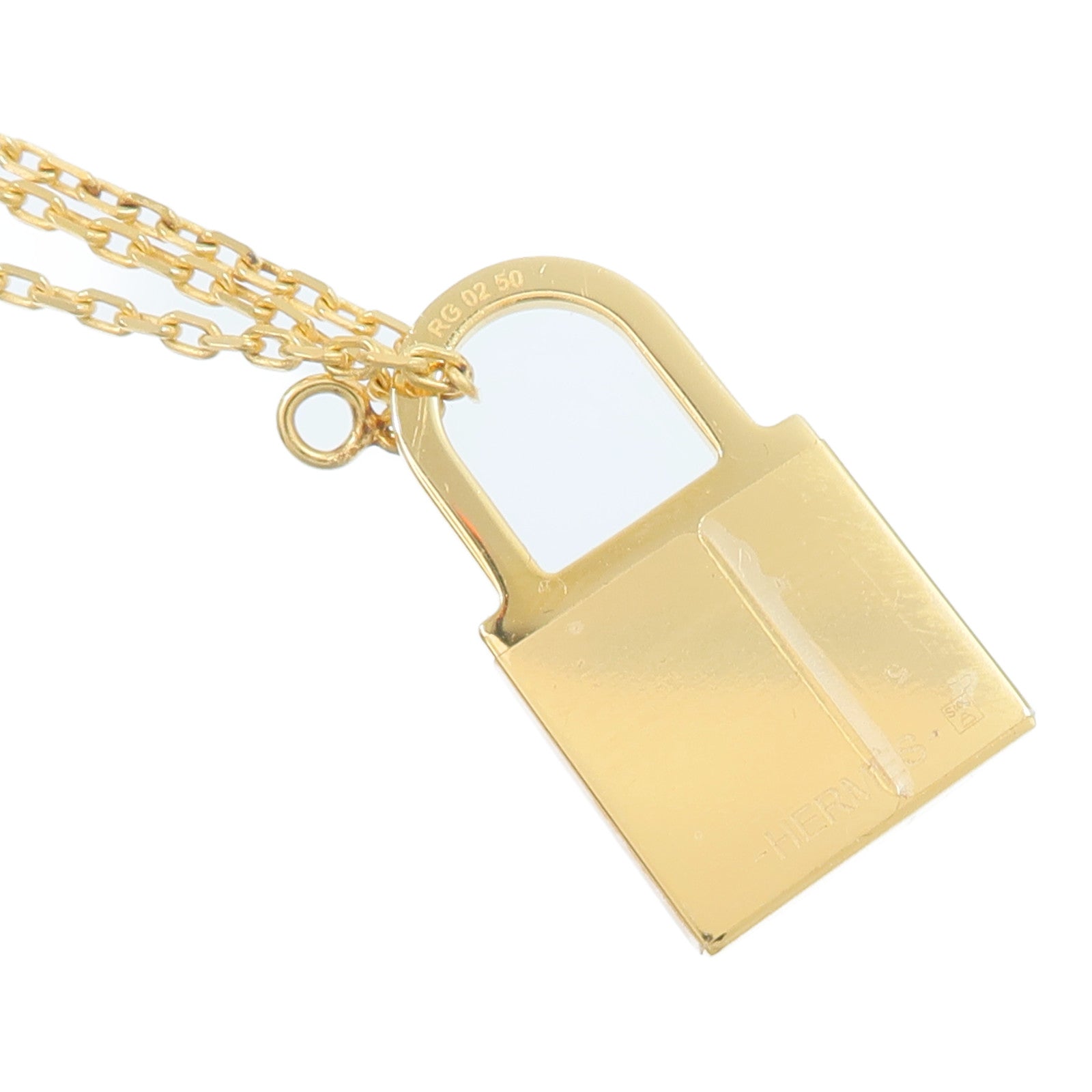 HERMES 金屬/Swift皮革O'Kelly Necklace項鍊Noir