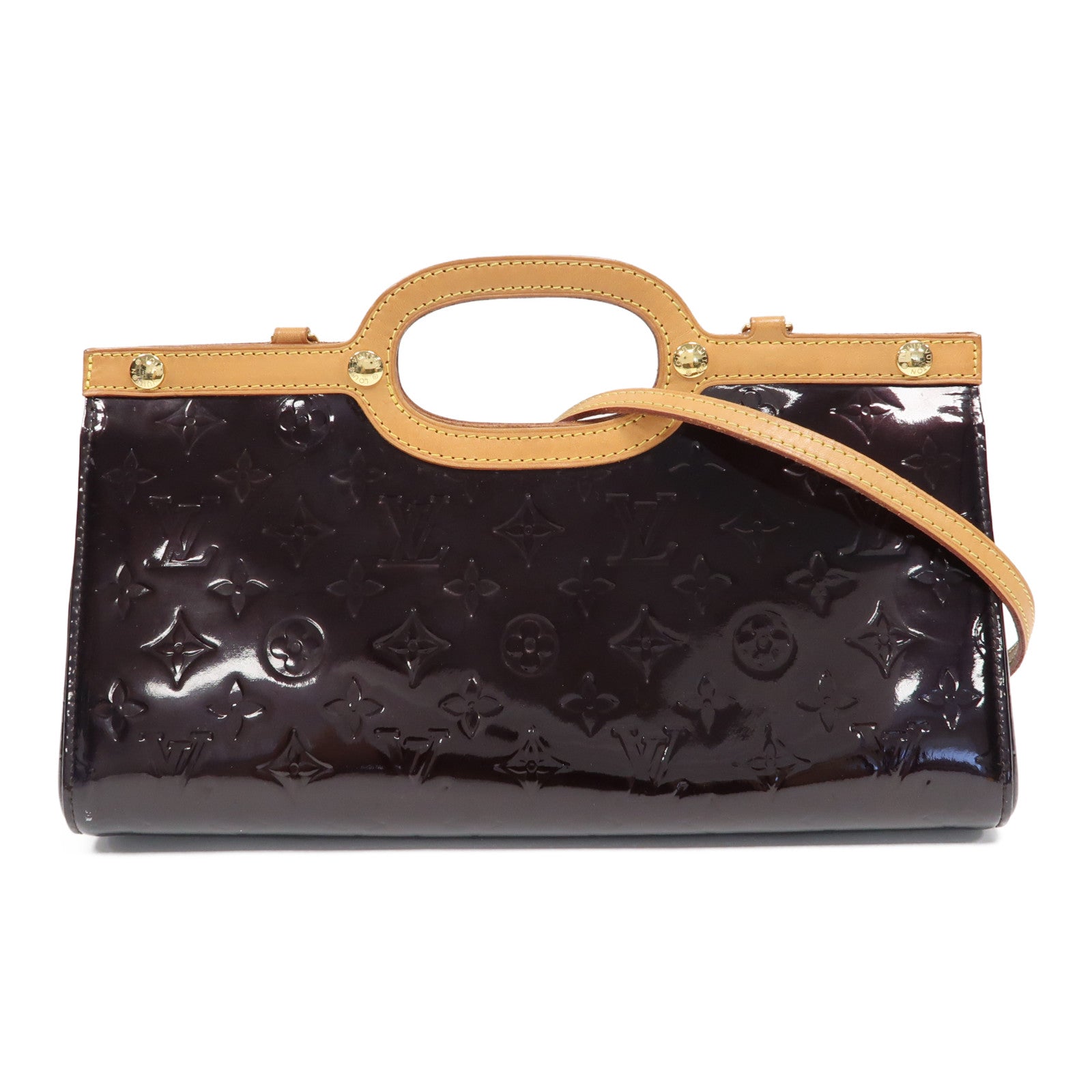 LOUIS VUITTON Monogram Vernis Roxbury Drive金扣手挽肩背兩用袋紅色